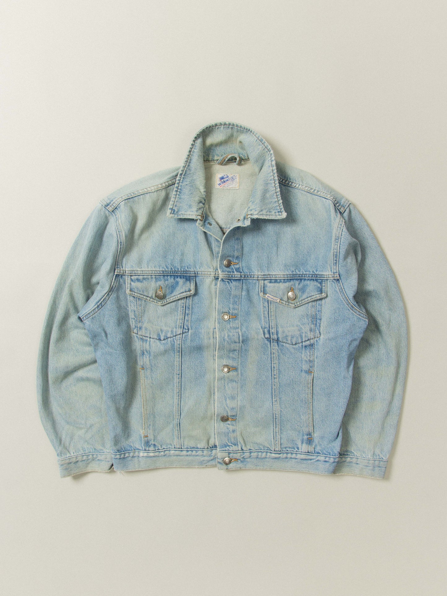 Vtg 1980s Wrangler 'No Fault' Denim Jacket - Made in USA (L)