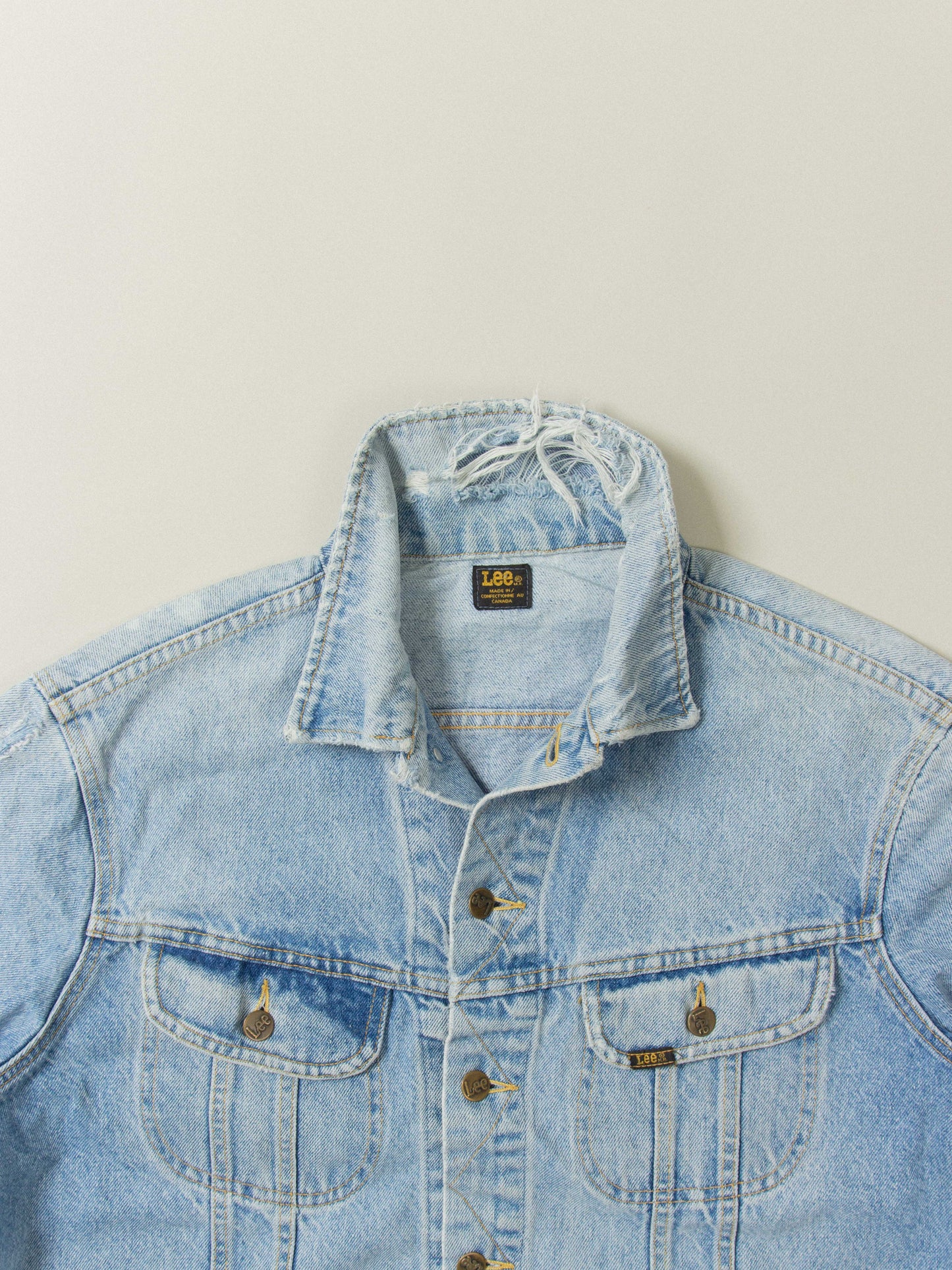 Vtg 1970s Customized Lee Denim Jacket - Made in Canada (L)