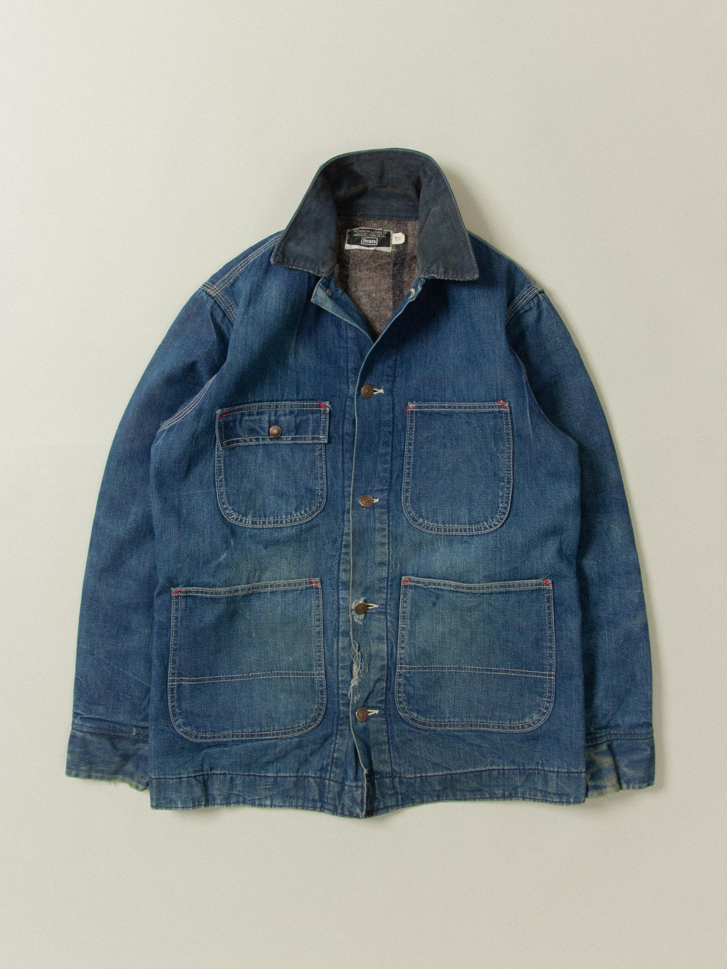 Vtg 1960s Sears Chore Jacket - Made in USA (S)