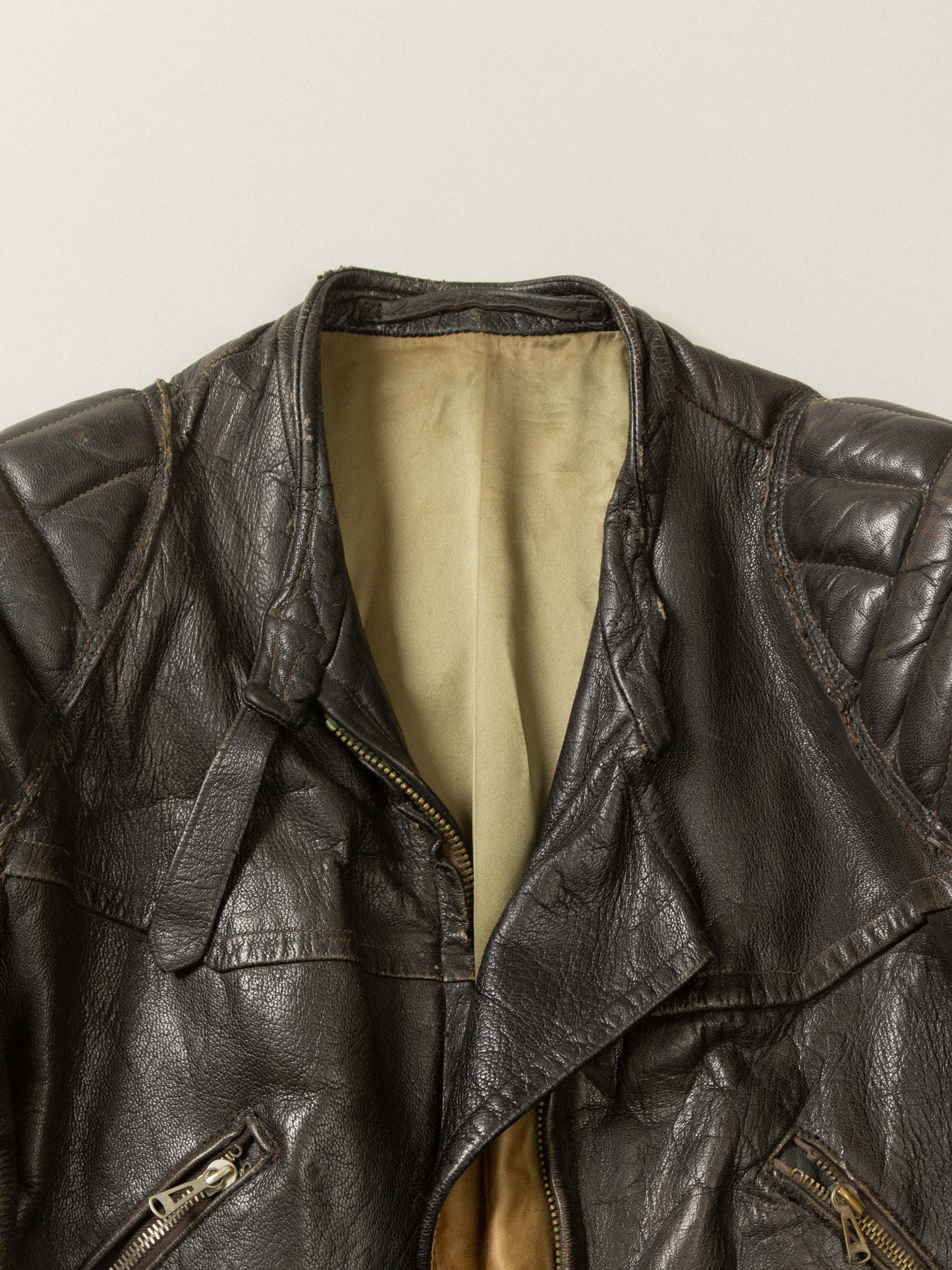 Vtg 1950s Swedish Motorcycle Leather Jacket (M)