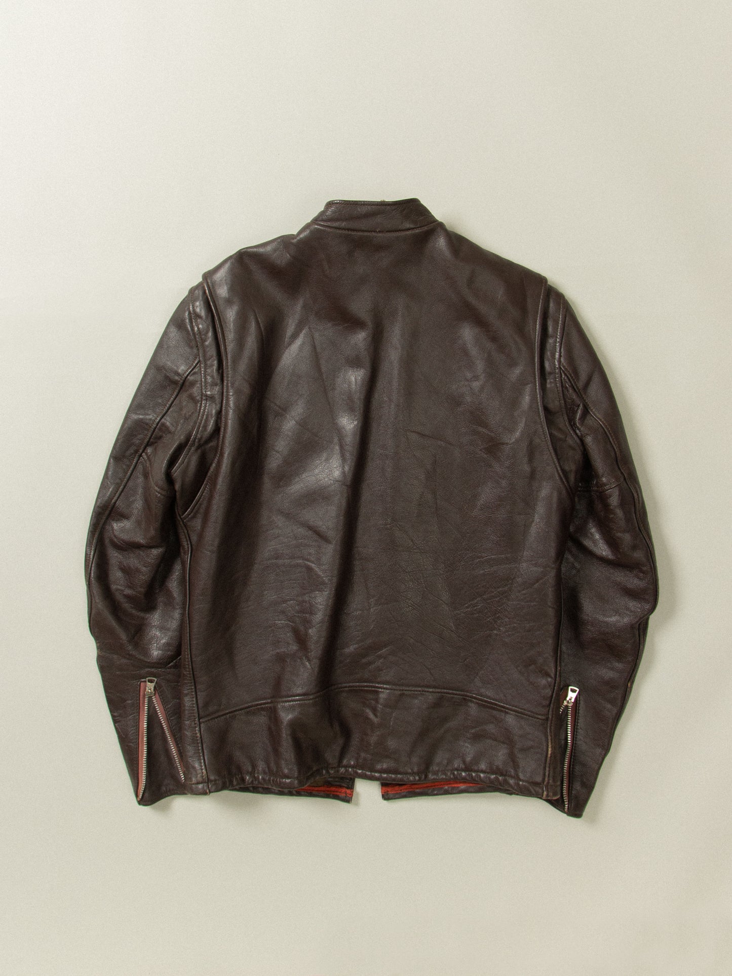 Vtg 1970s Schott Cafe Racer Steerhide Leather Jacket (M)