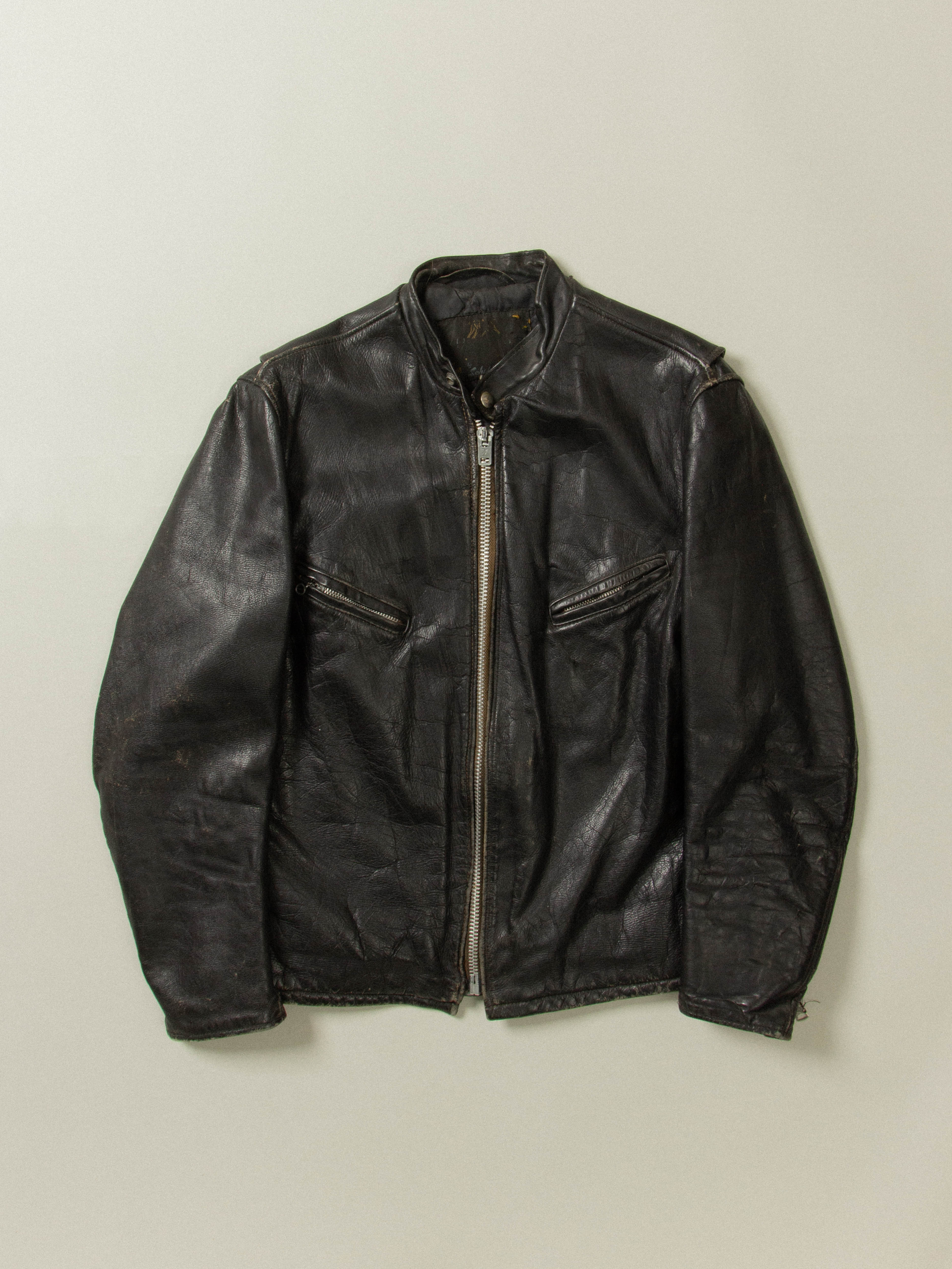 SCHOTT VINTAGE CAFE RACER LEATHER JACKET