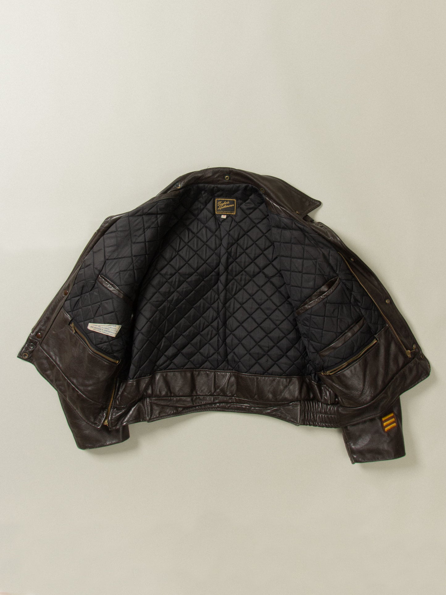 Vtg 1970s Bridgeview Police Leather Jacket - Made in USA (US 44)