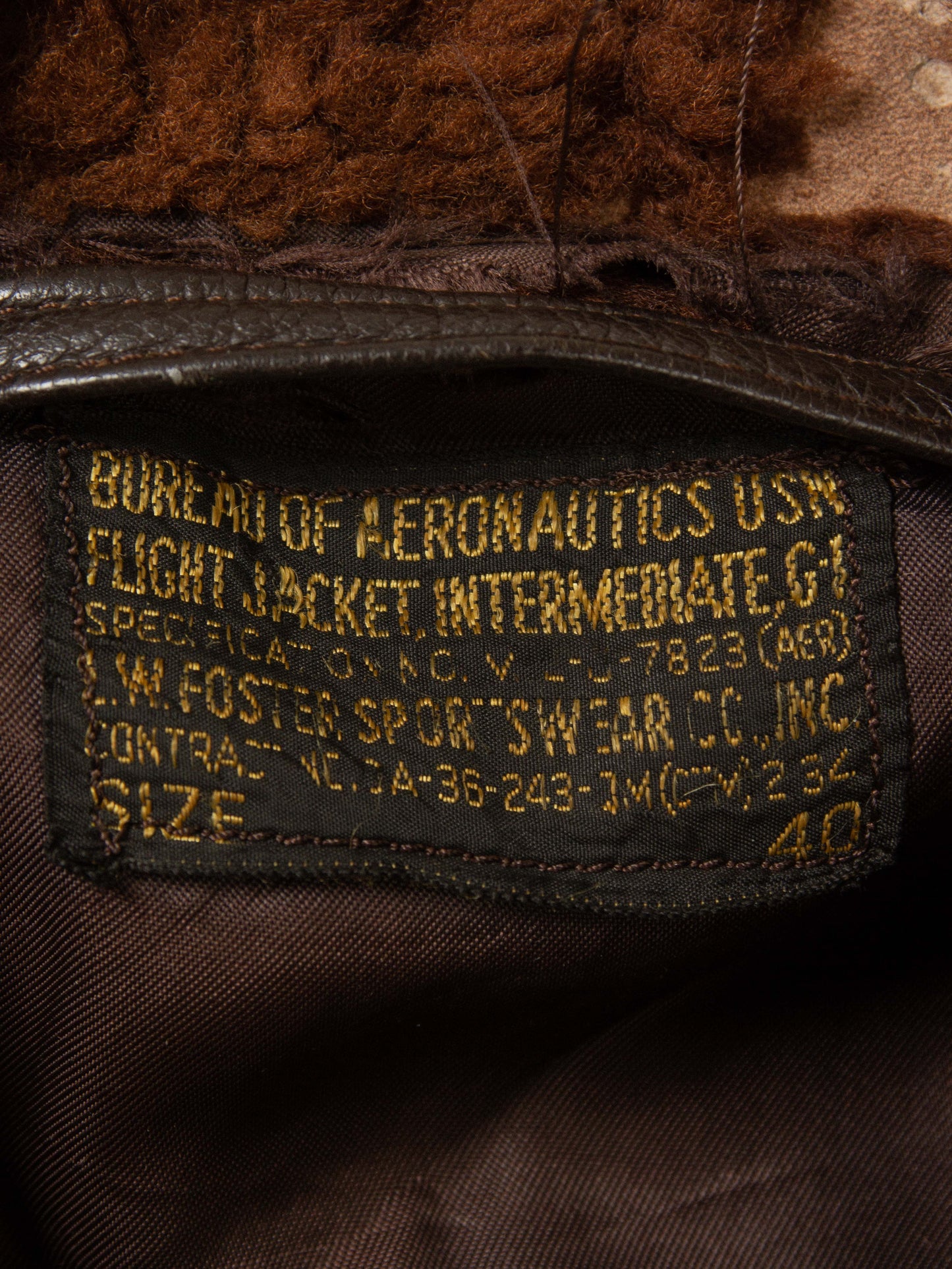 Vtg 1950s US Navy BuAero G-1 Leather Jacket (M)