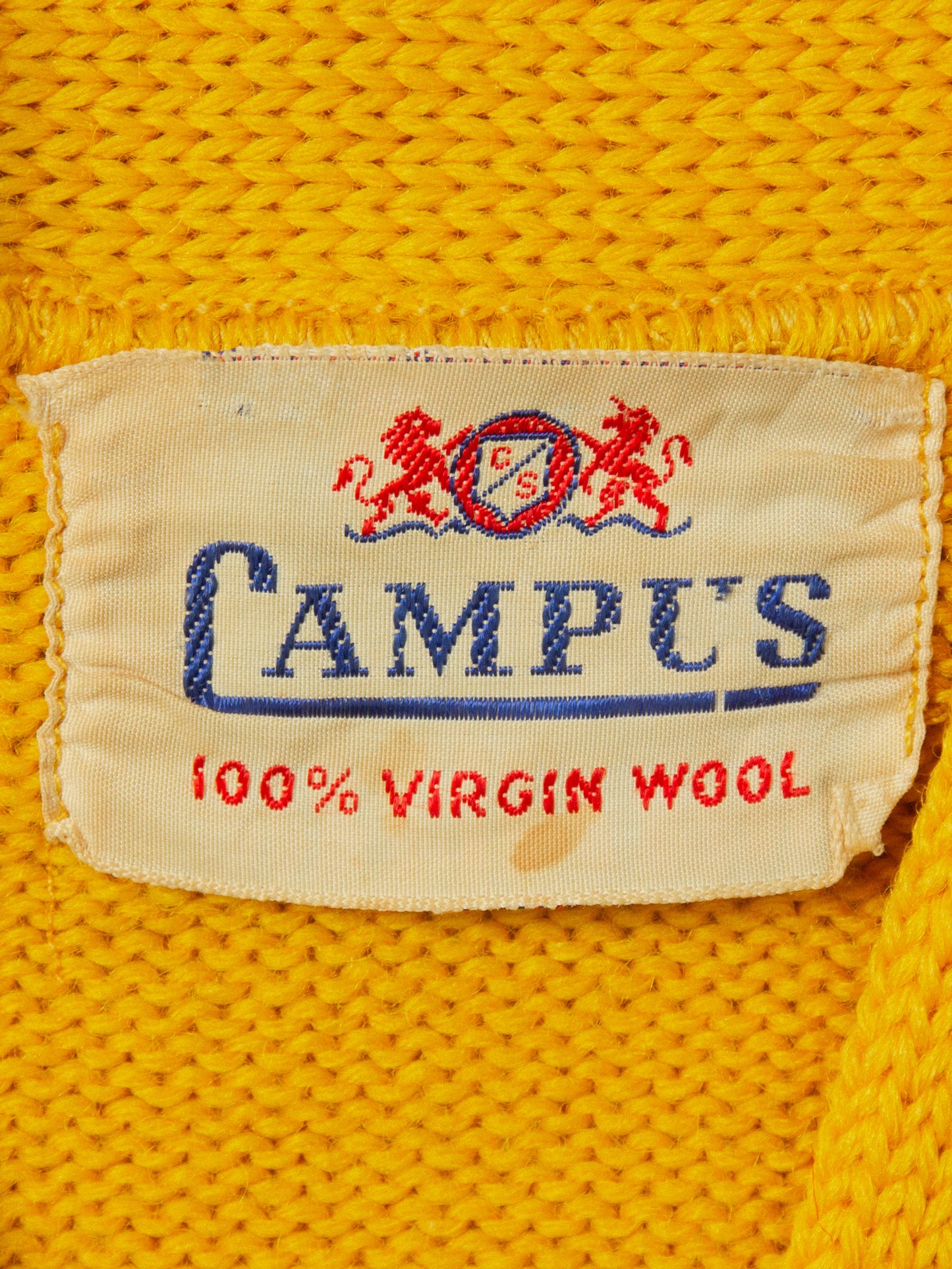 Vtg 1950s Yellow Campus Wool Cardigan (XS)