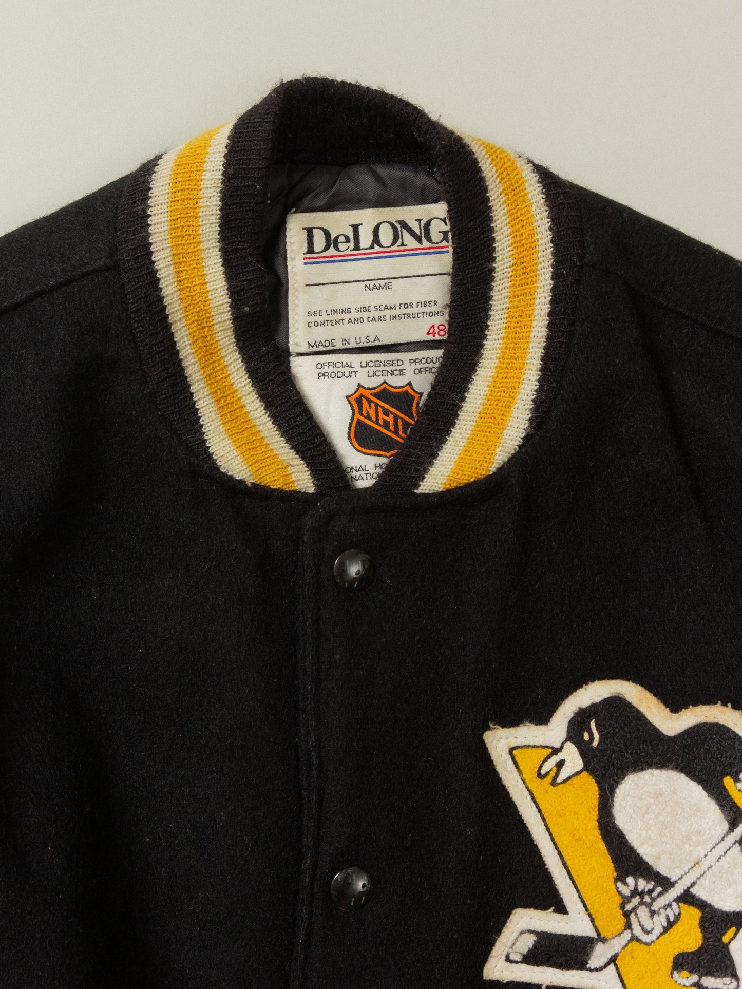 Vtg 1990s DeLong NHL Varsity Jacket - Made in USA (L/XL)