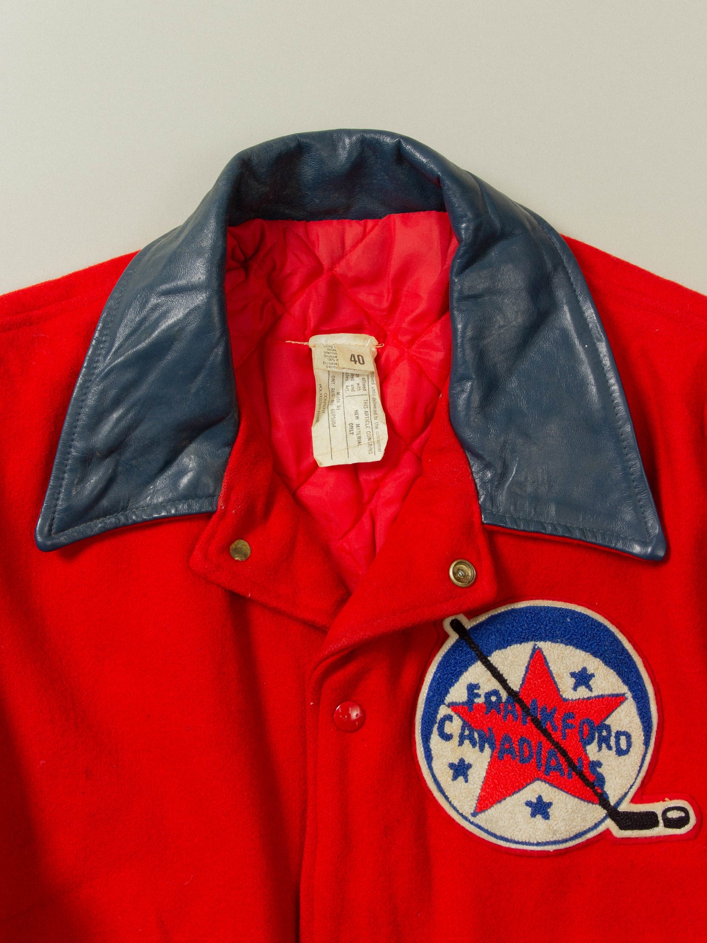 Vtg 1980s Frankford Canadians Hockey Jacket (M)