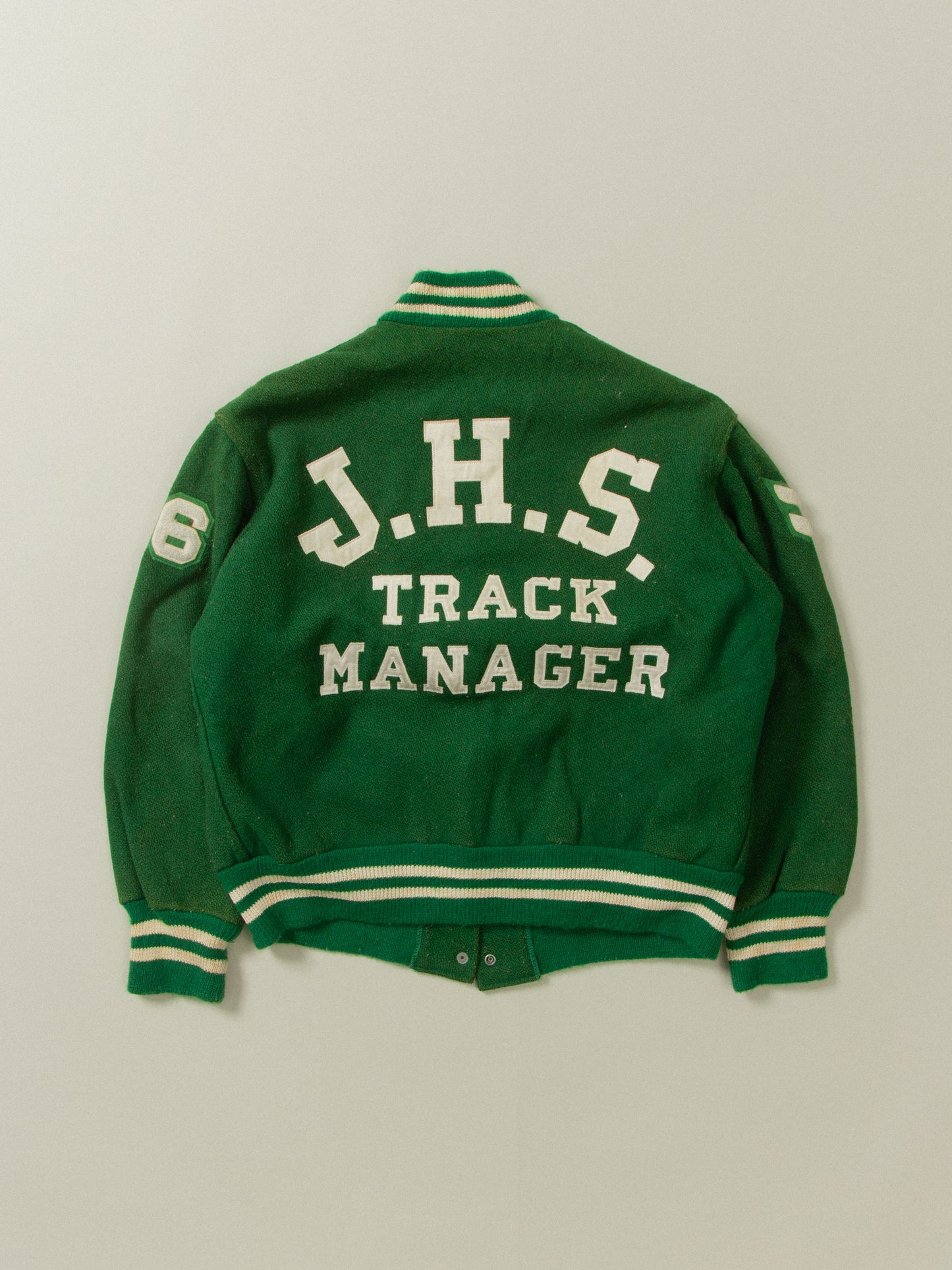 Vtg 1980s Women's 'Track Manager' Varsity Jacket (S)