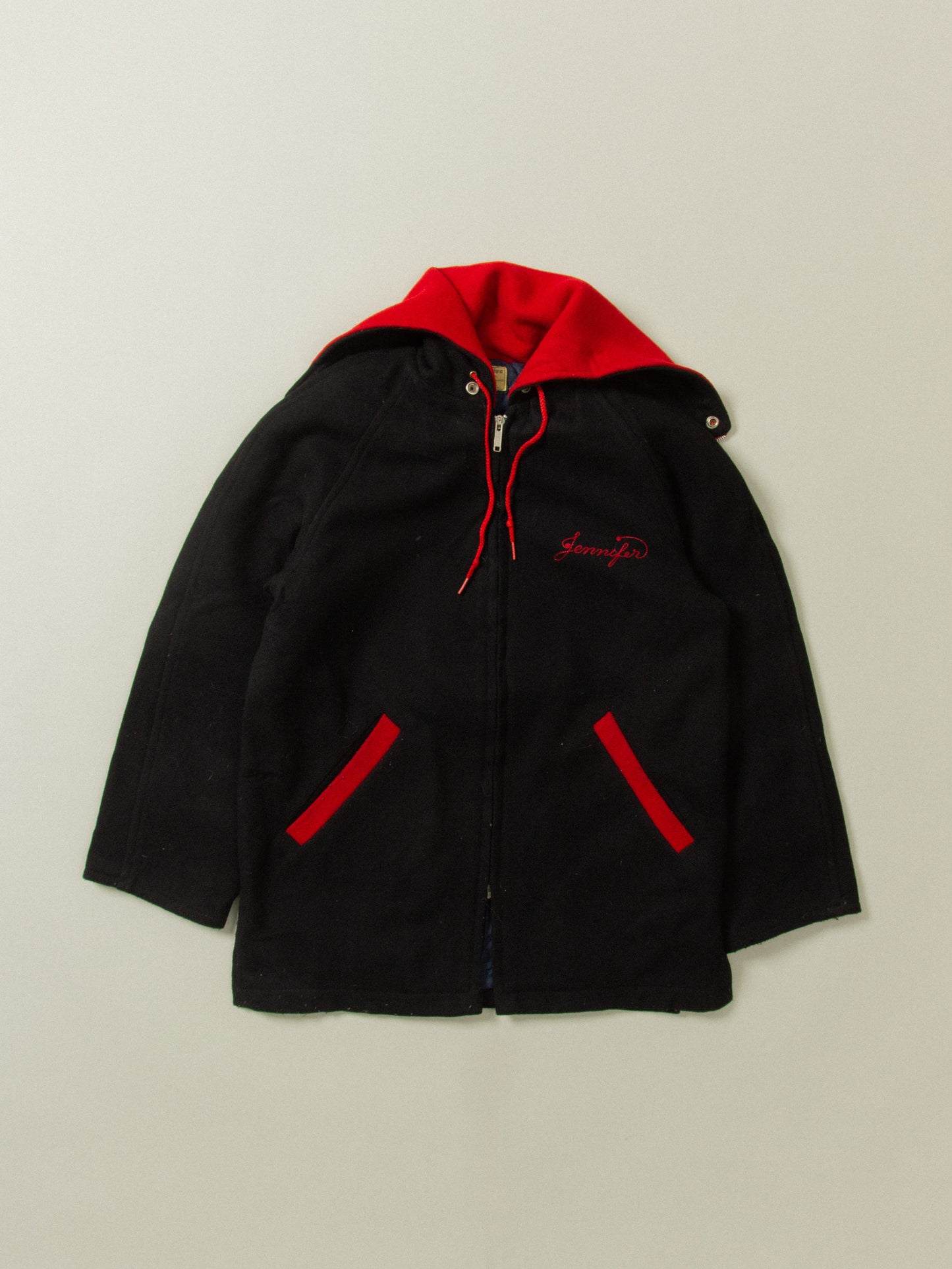 Vtg 1960s Hewitt Mfg. Hooded Varsity Jacket (M)