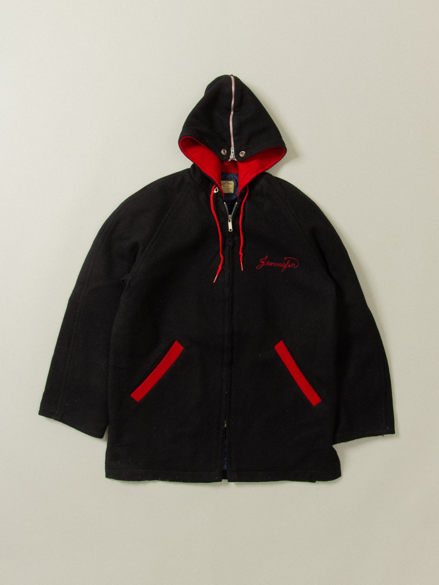 Vtg 1960s Hewitt Mfg. Hooded Varsity Jacket (M)
