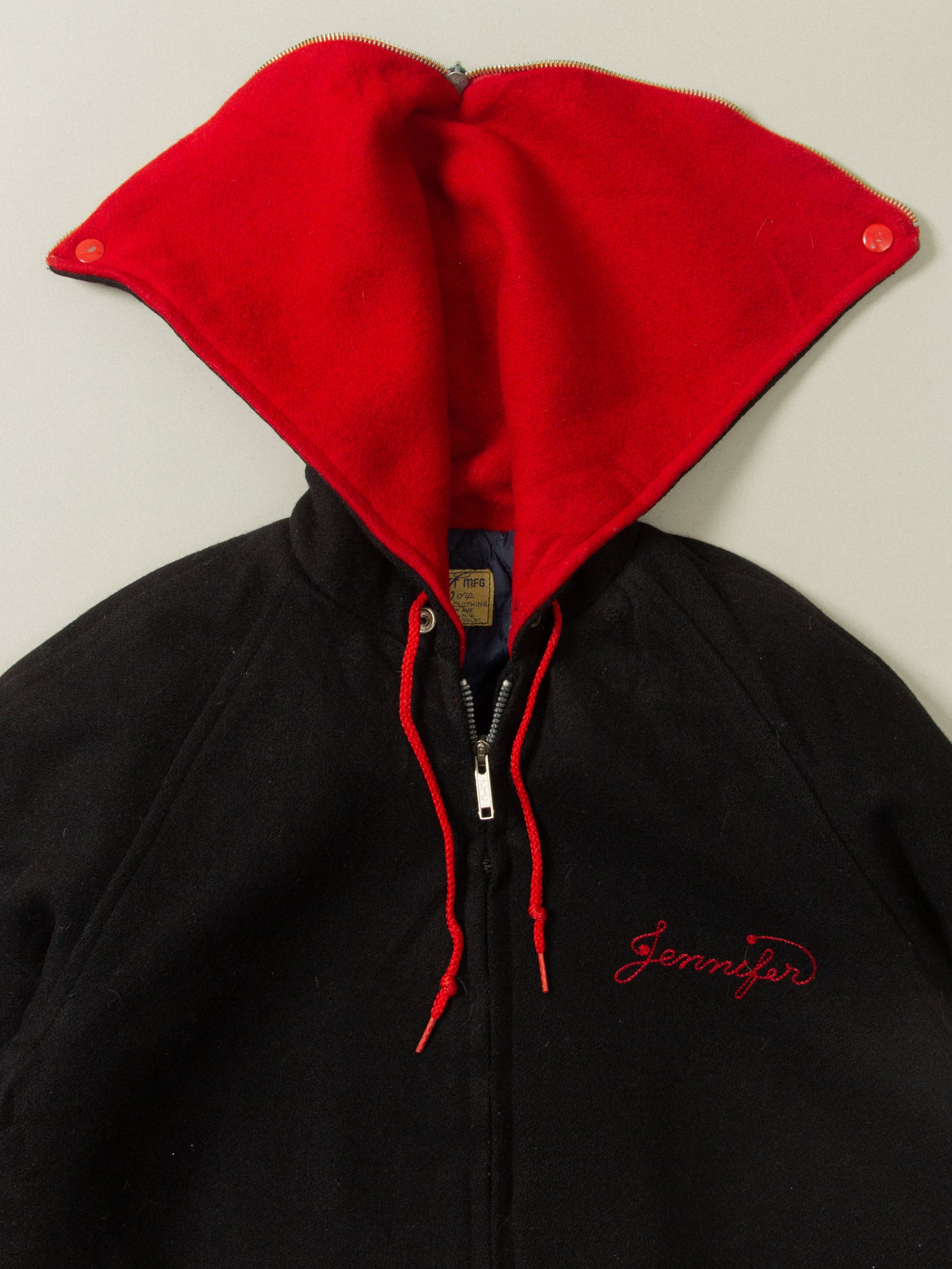 Vtg 1960s Hewitt Mfg. Hooded Varsity Jacket (M)