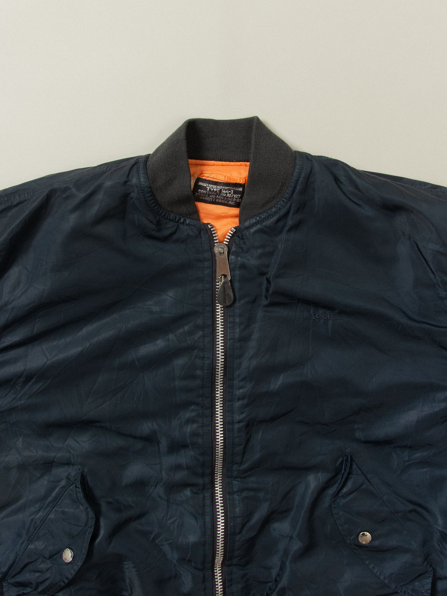 Vtg 1990s Schott NYC MA-1 Bomber Jacket (XL)