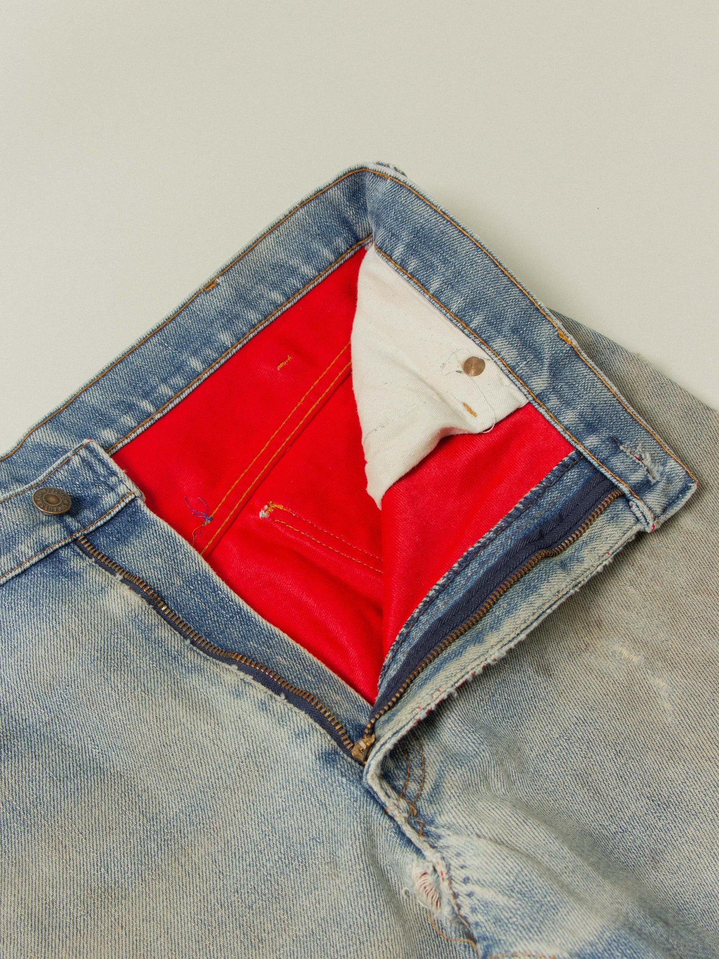 Vtg Levi's Orange Tab Flannel Lined Denim - Made in USA (34x30)