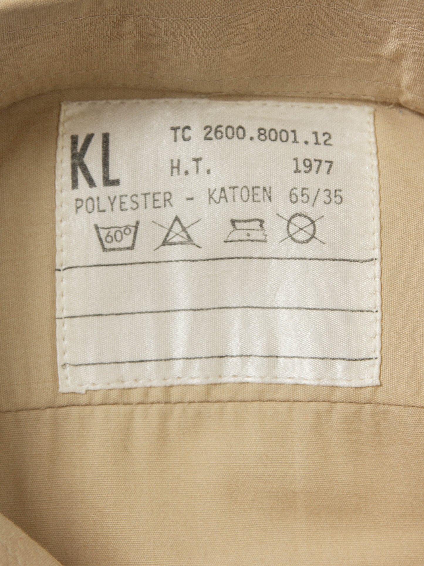Vtg 1977 Dutch Army Khaki Shirt (S)