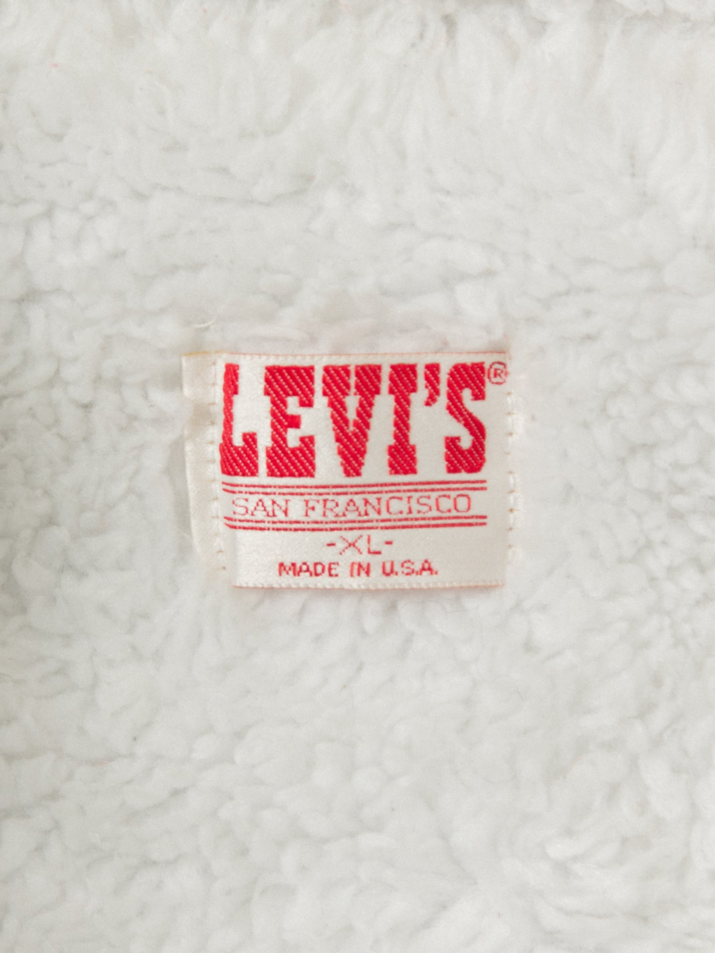 Vtg 1980s Levi's Sherpa Denim Jacket - Made in USA (XL)