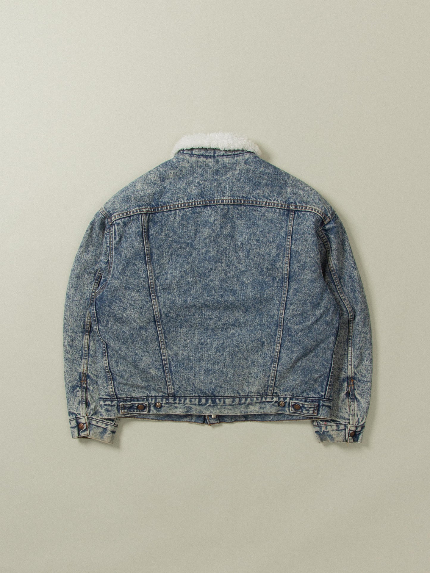 Vtg 1980s Levi's Sherpa Denim Jacket - Made in USA (XL)