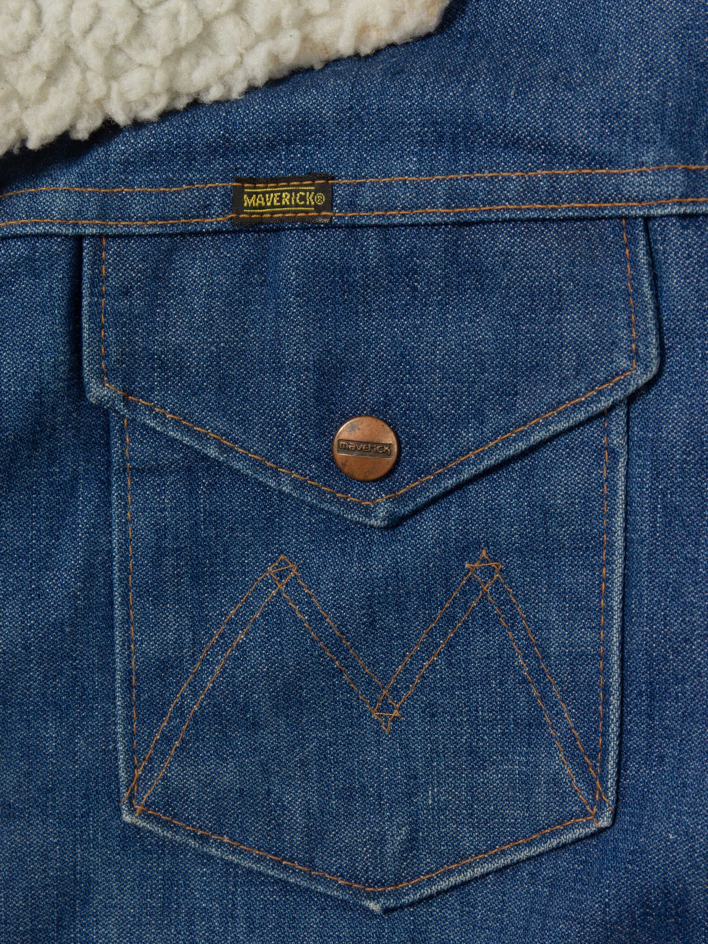 Vtg 1970s Maverick Sherpa Ranch Coat - Made in USA (M)