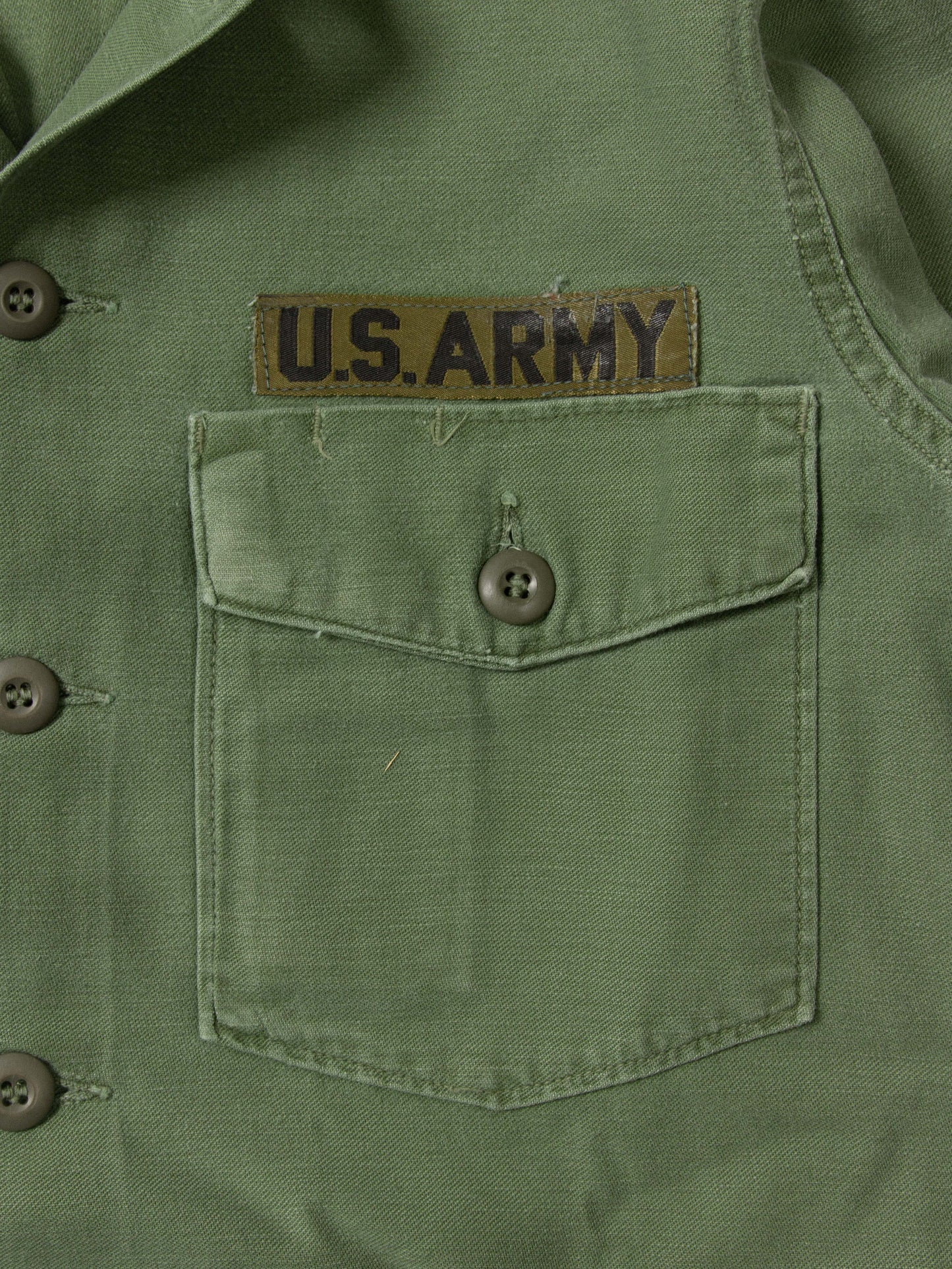 Vtg US Army OG-107 Fatigue Shirt (S/15½)