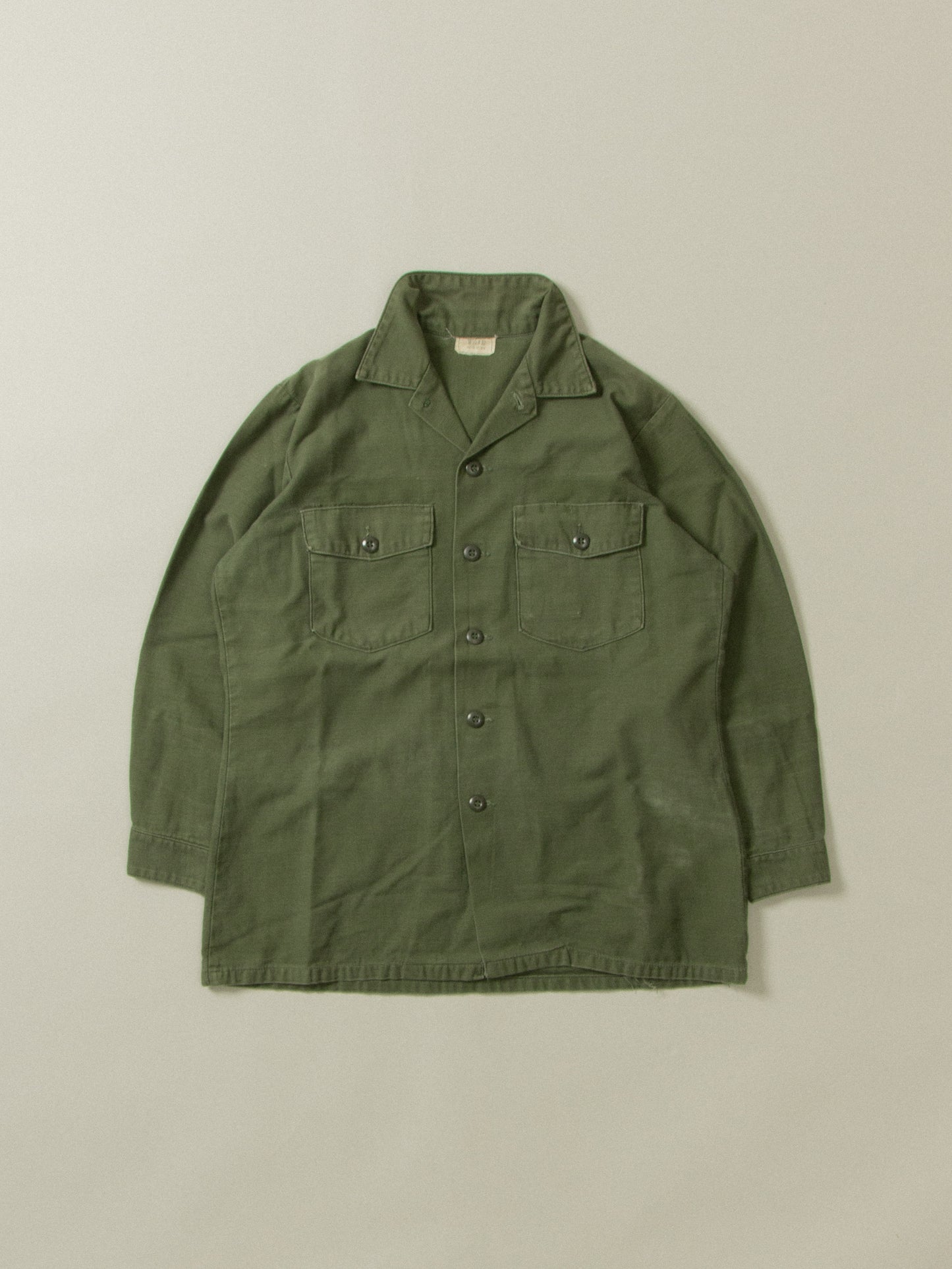 Vtg US Army OG-107 Fatigue Shirt (M/16½)