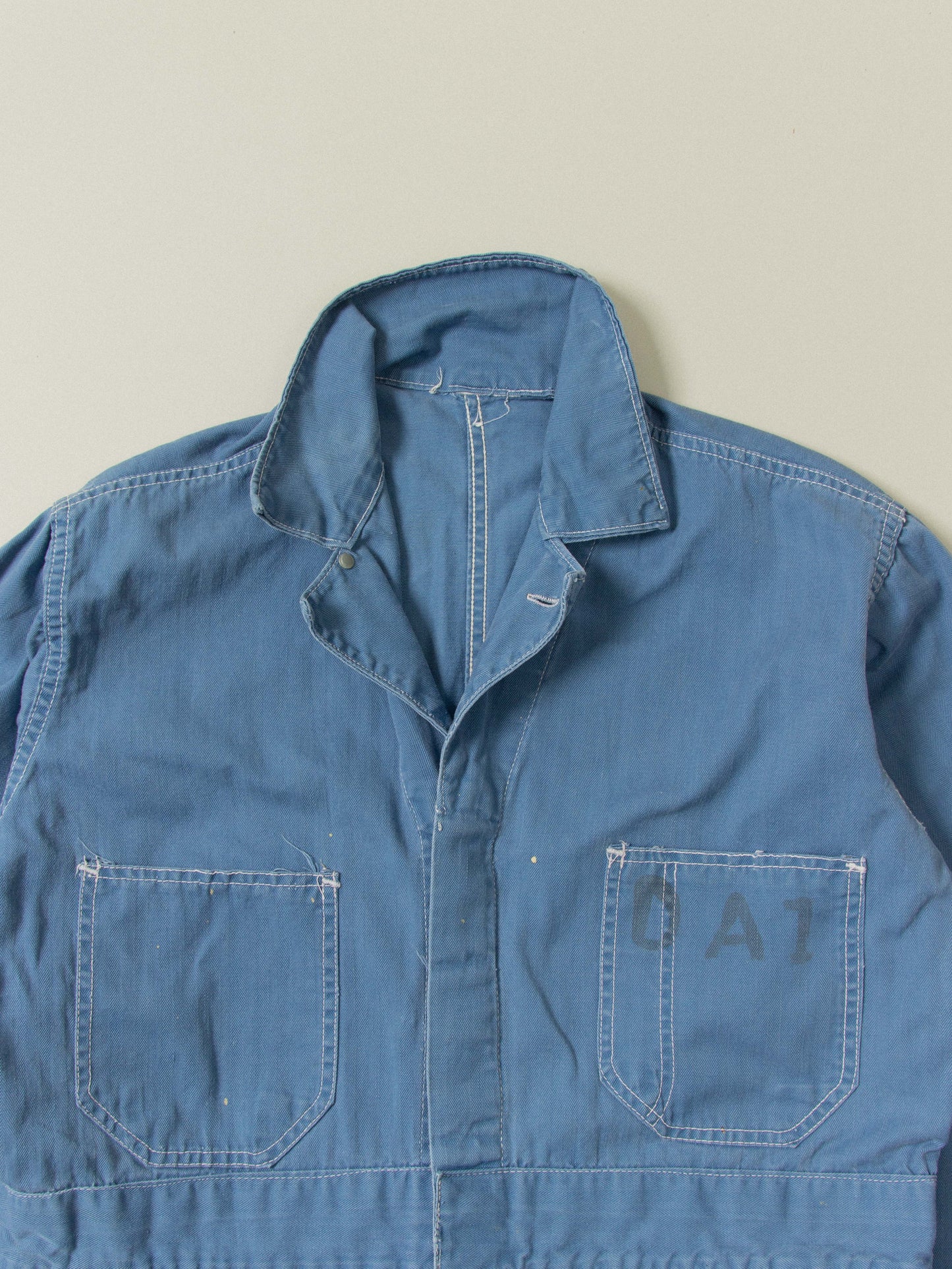 Vtg 1960s Workwear HBT Coverall (M)