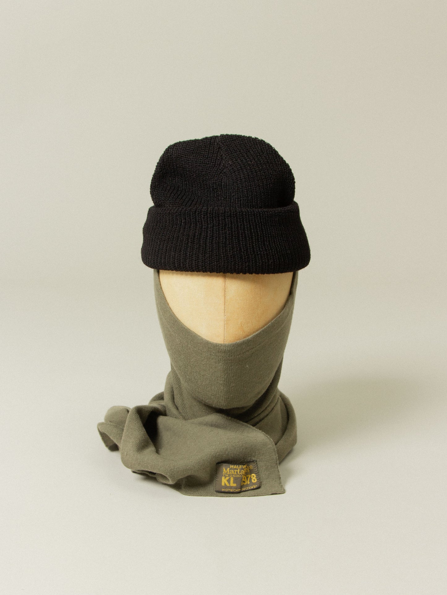 Vtg 1970s Dutch Army OG Popover Scarf