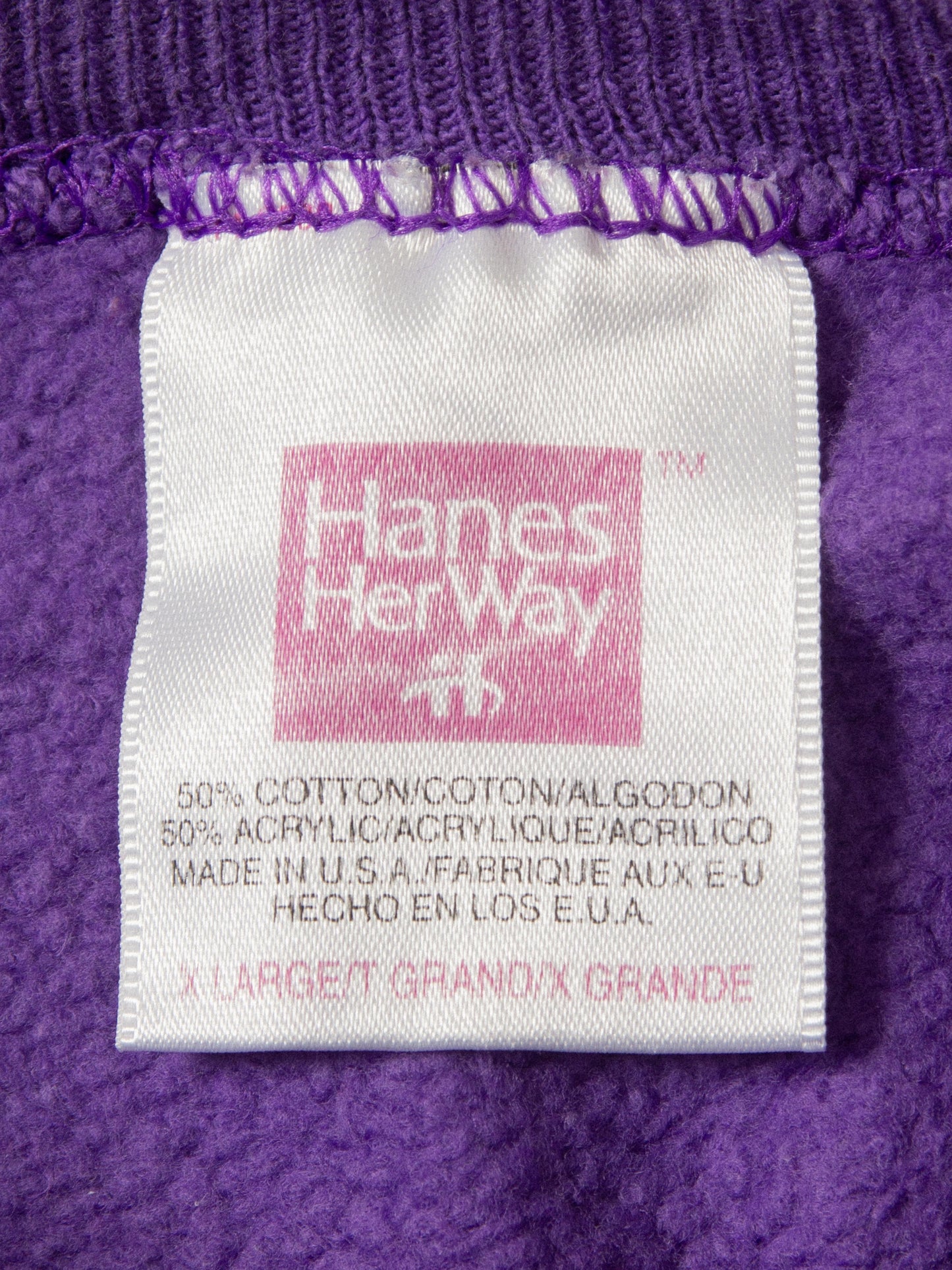 Vtg Hanes Purple Blank Sweatshirt - Made in USA (L/XL)