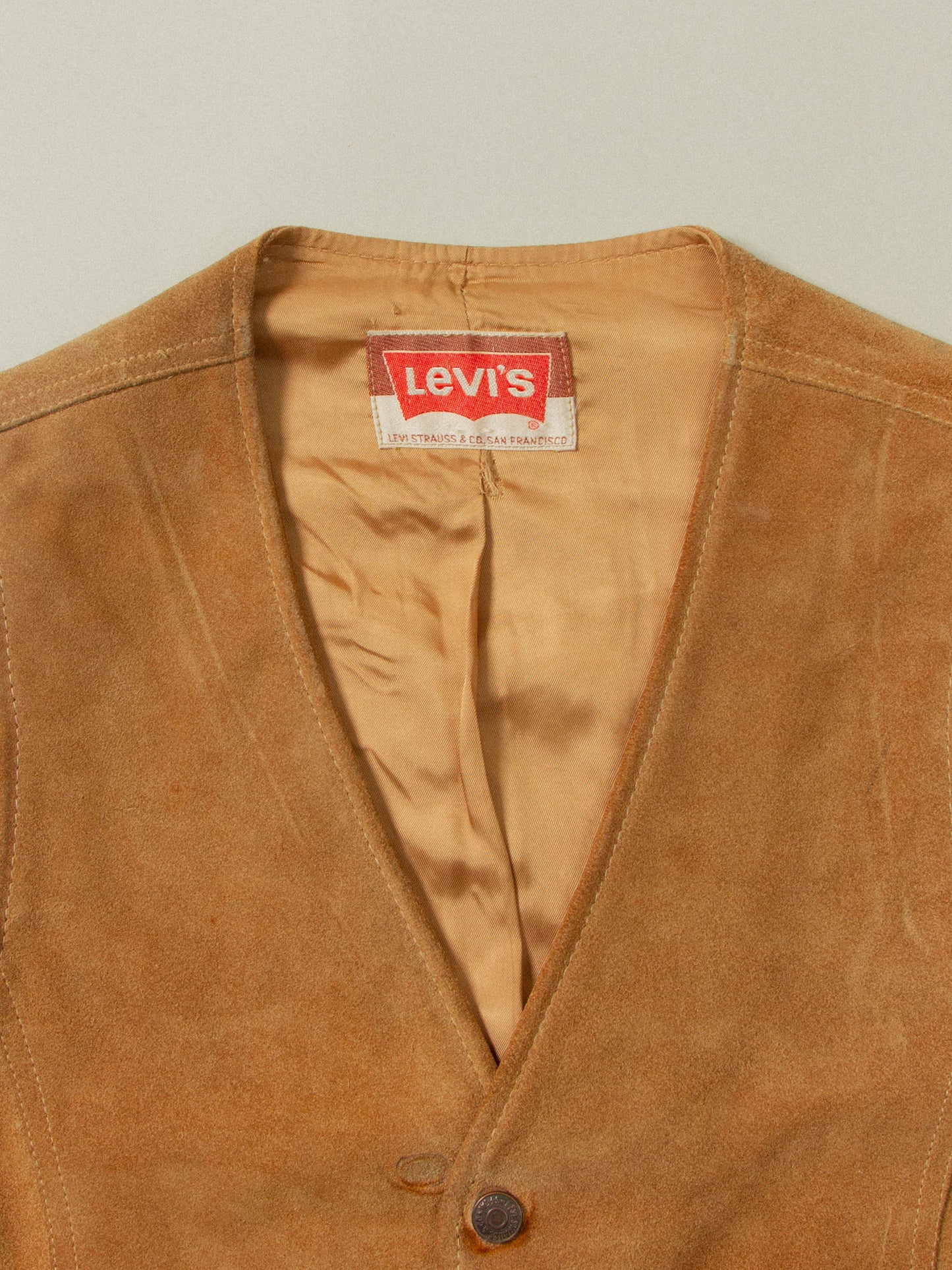Vtg 1960s Levi's Big E Suede Cowhide Leather Vest (M)