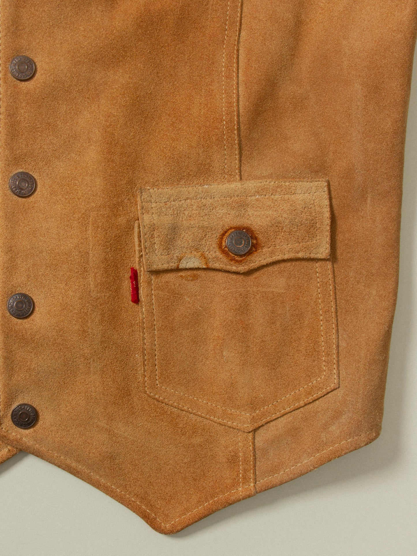 Vtg 1960s Levi's Big E Suede Cowhide Leather Vest (M)