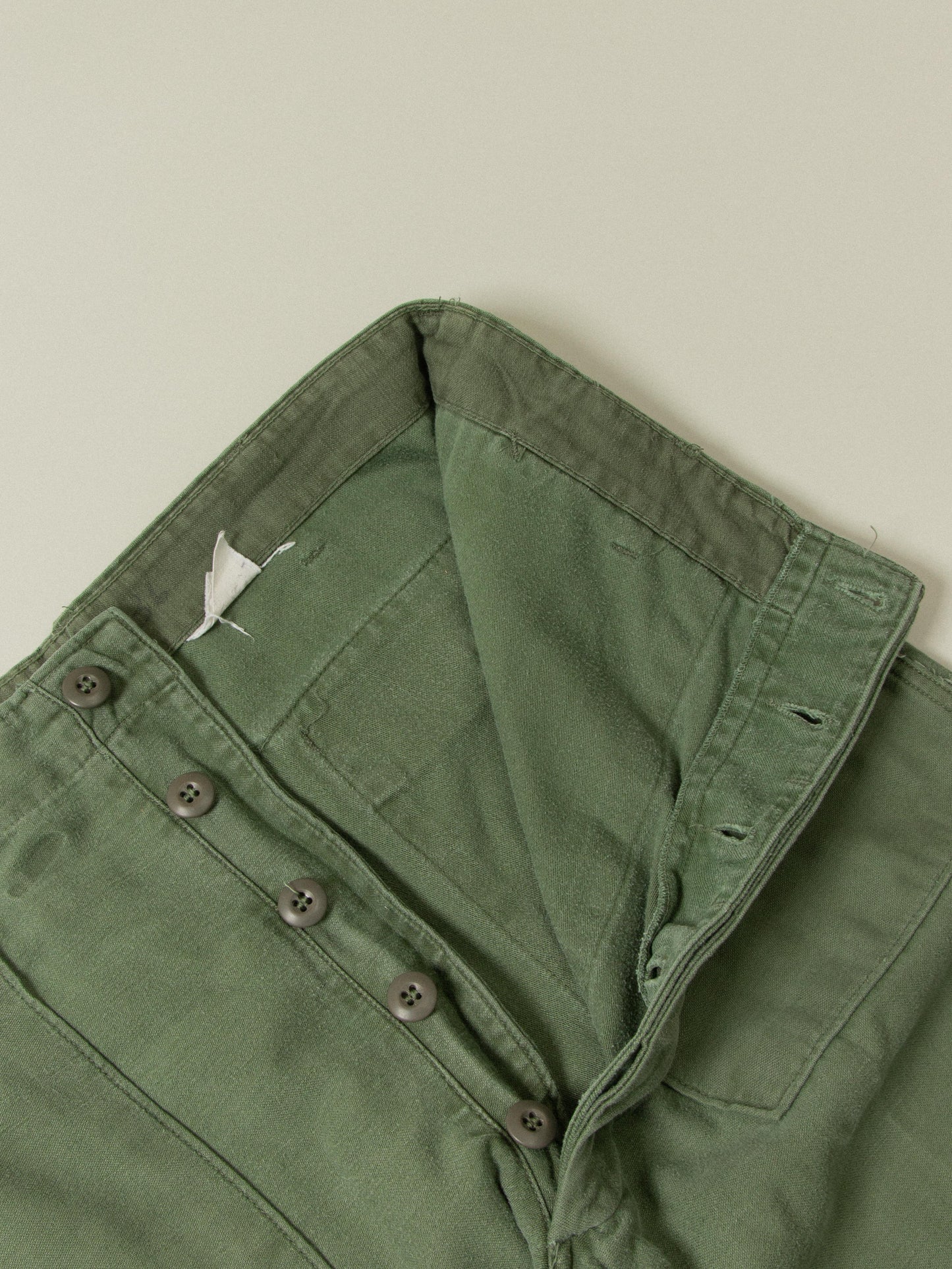 Vtg 1970s Vietnam War OG-107 Army Fatigue Pants (34x33)