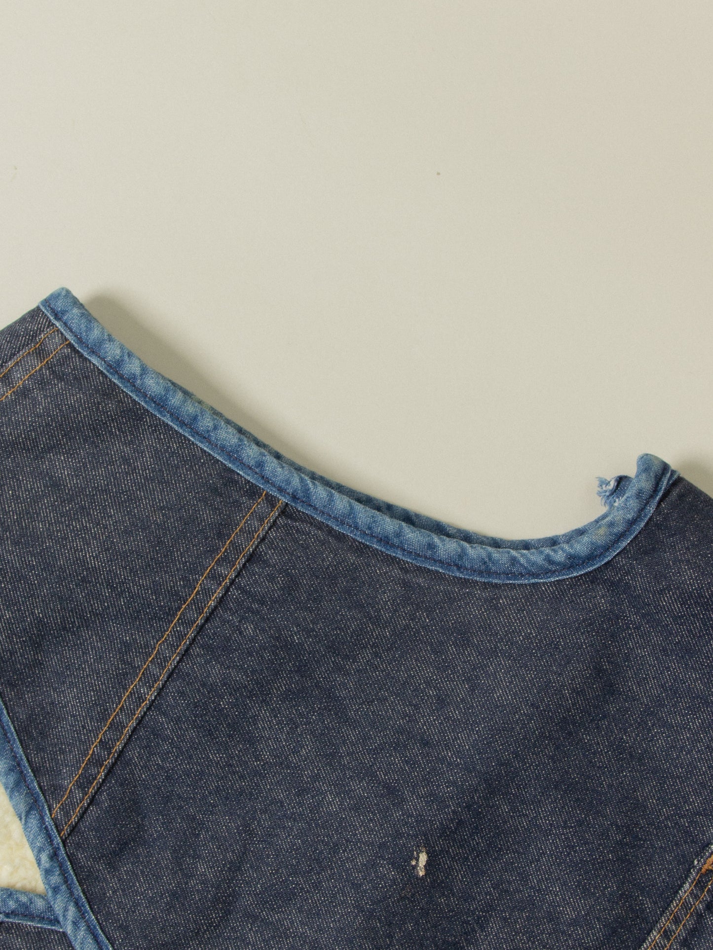 Vtg 1960s Roebucks Sherpa Lined Denim Vest (M)