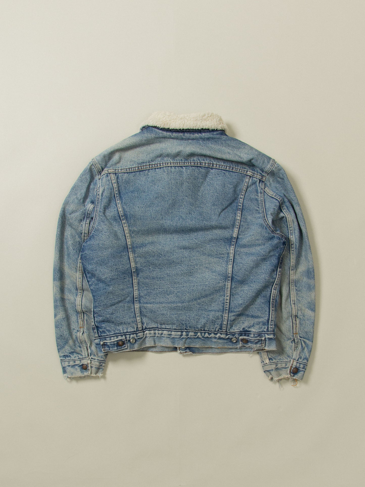 Vtg 1980s Levi's Sherpa Denim Jacket - Made in USA (L)