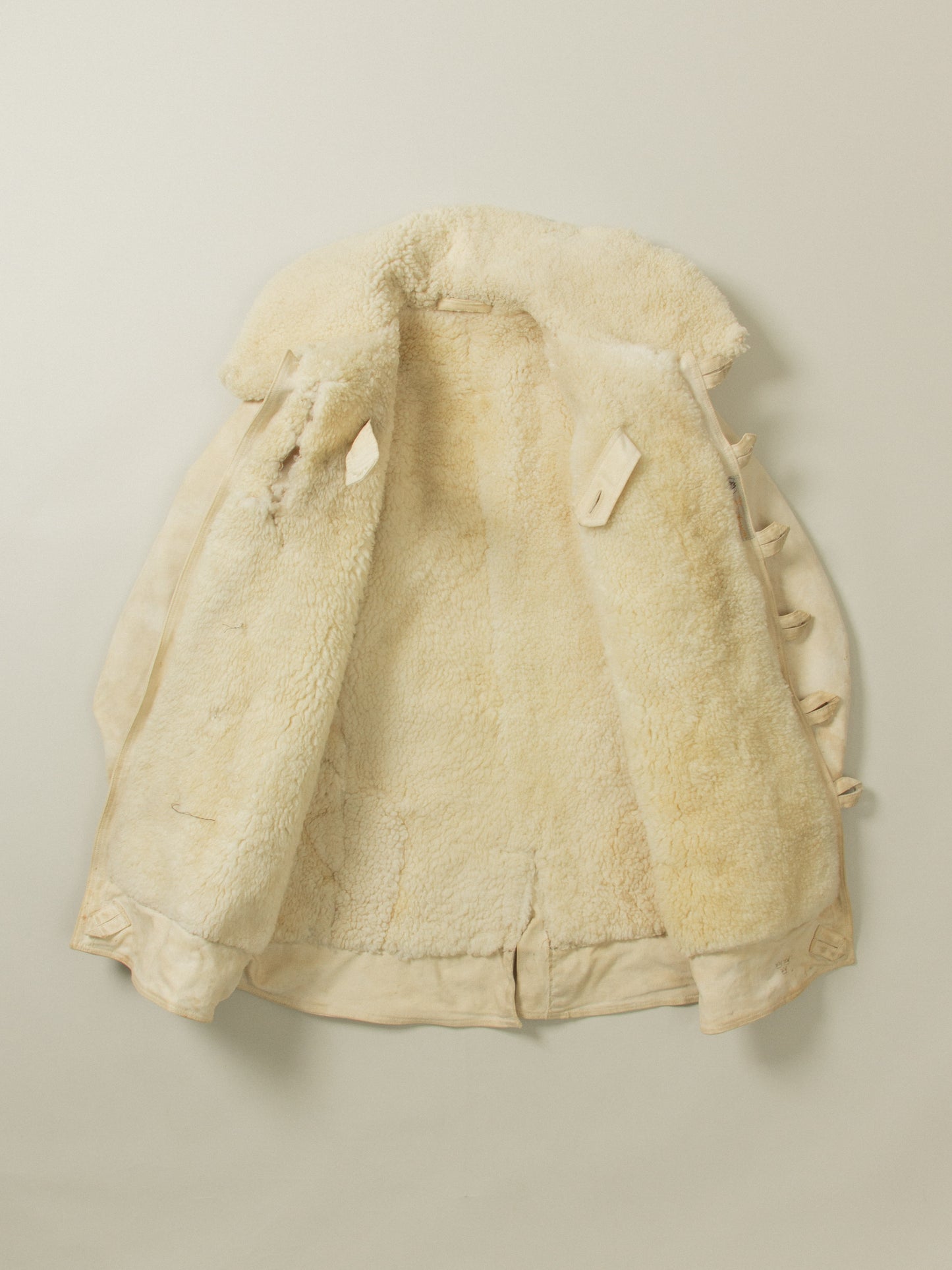 Vtg 1940s Swedish Army Extreme Cold Weather Shearling Coat (M)