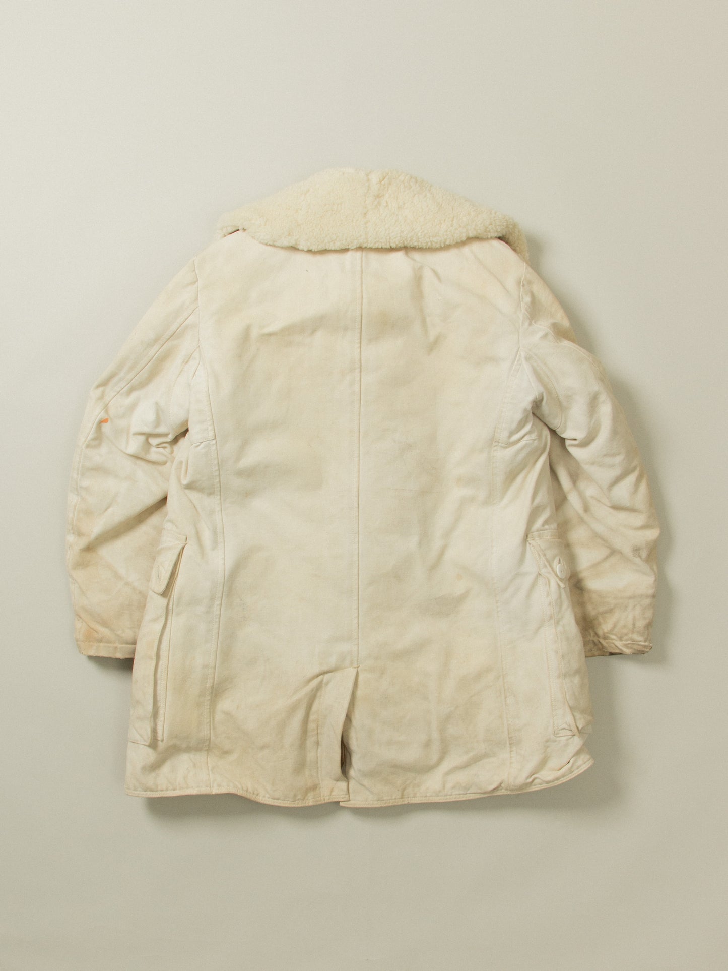 Vtg 1940s Swedish Army Extreme Cold Weather Shearling Coat (M)