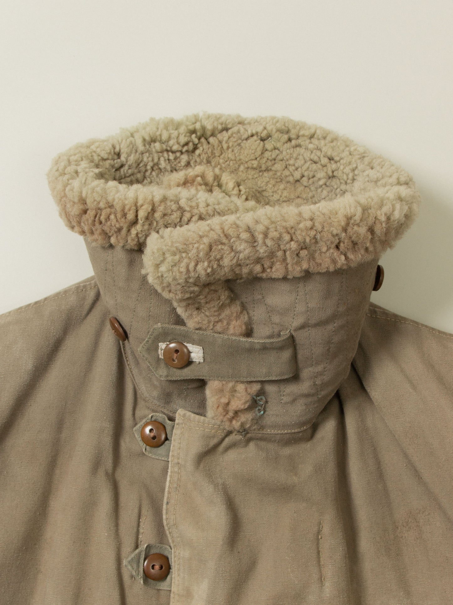 Vtg 1940s Swedish Army Extreme Cold Weather Shearling Coat (M)