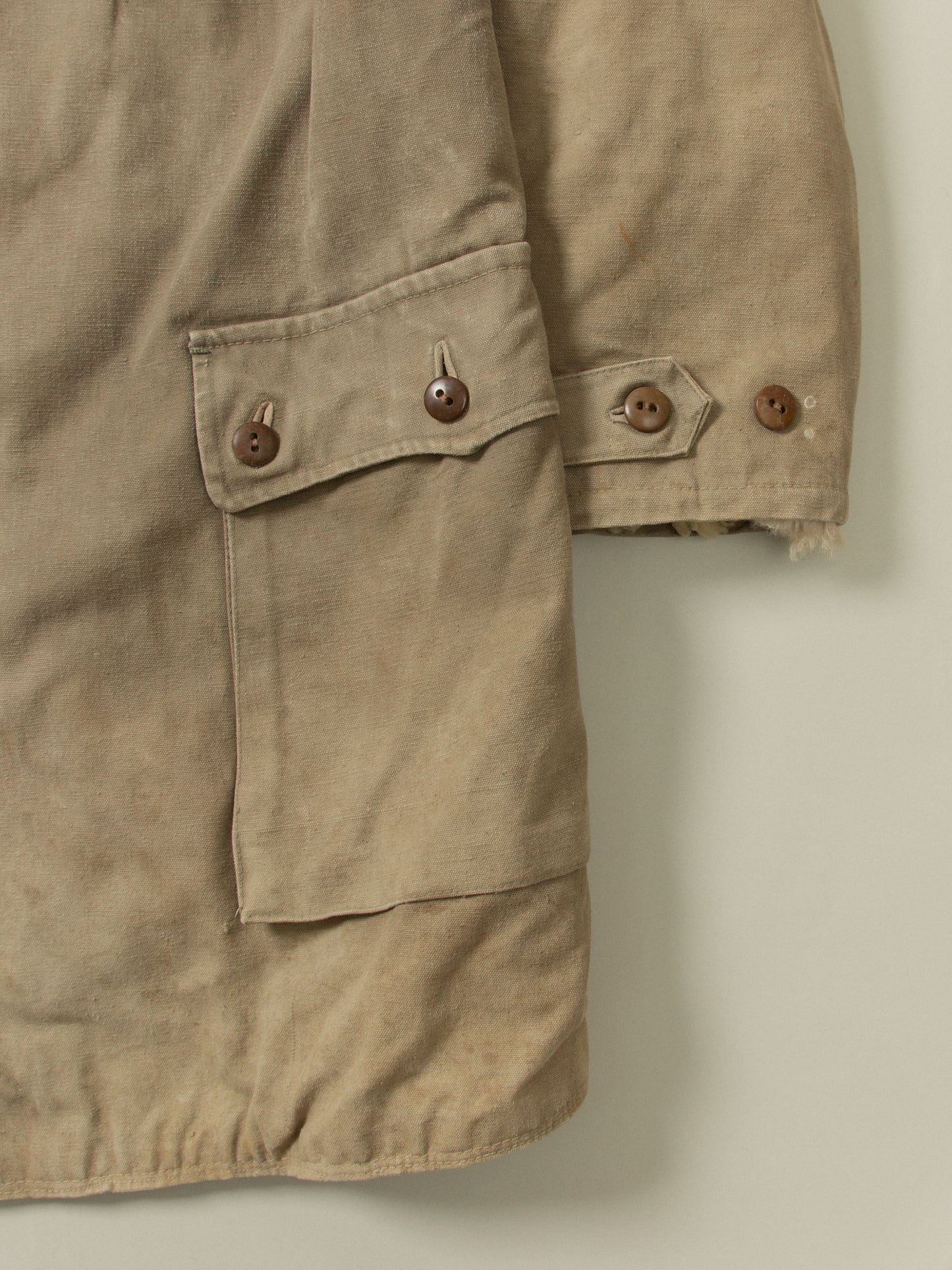 Vtg 1940s Swedish Army Extreme Cold Weather Shearling Coat (M)