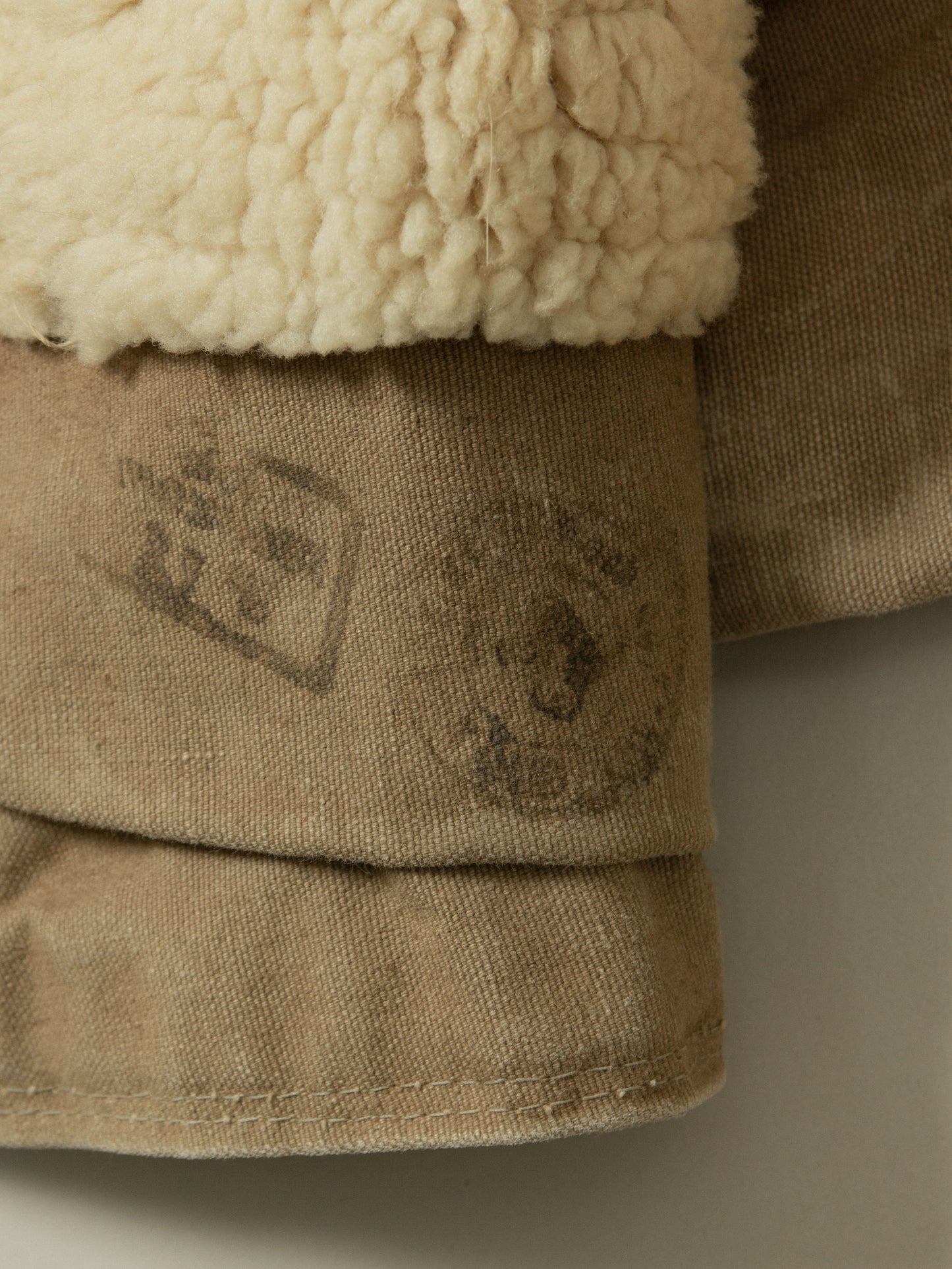 Vtg 1940s Swedish Army Extreme Cold Weather Shearling Coat (M)