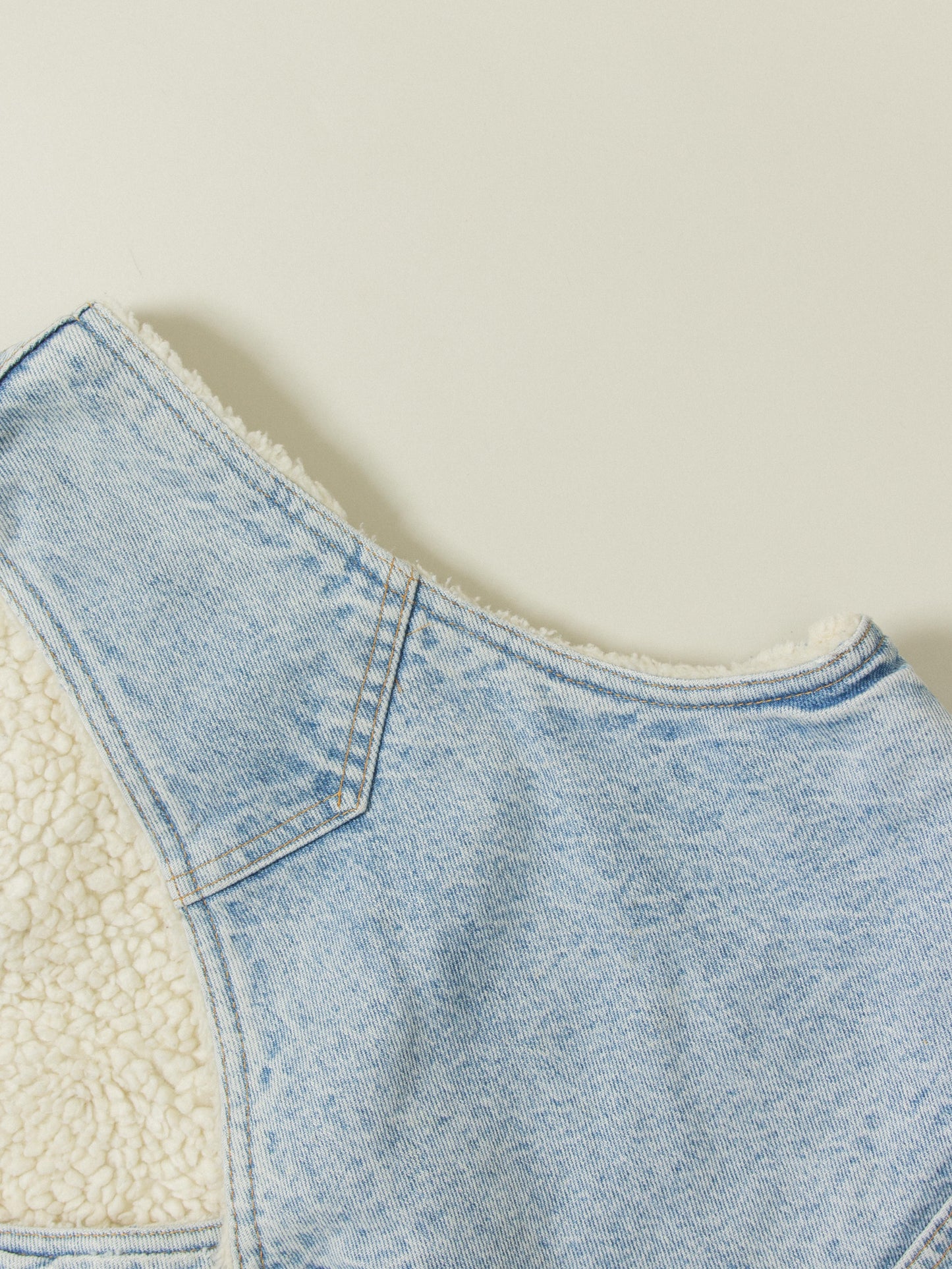 Vtg 1980s Levi's Orange Tab Sherpa Denim Vest - Made in USA (L)