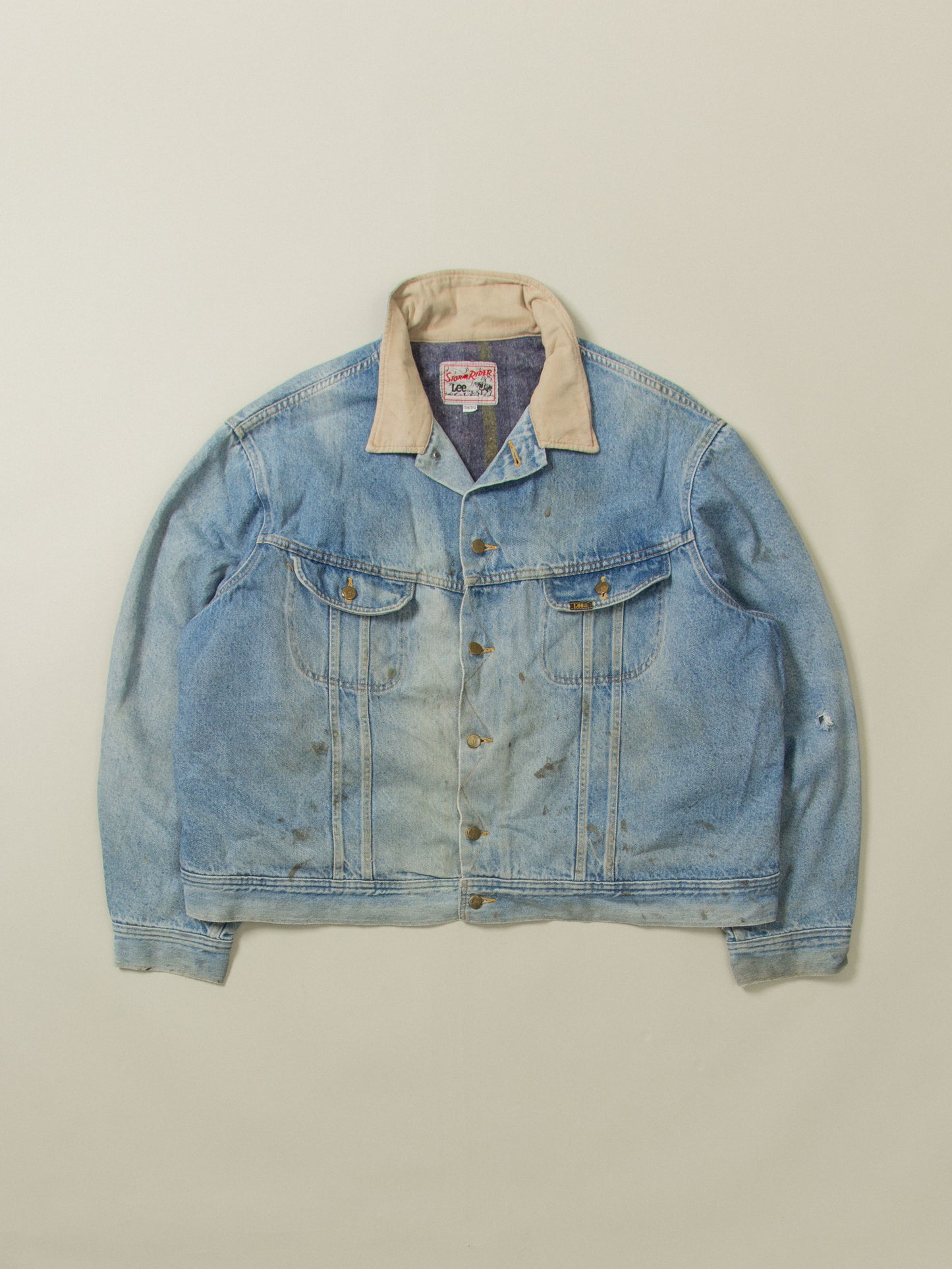 Vtg 1970s Lee Storm Rider Lined Denim jacket - Made in USA (XL)