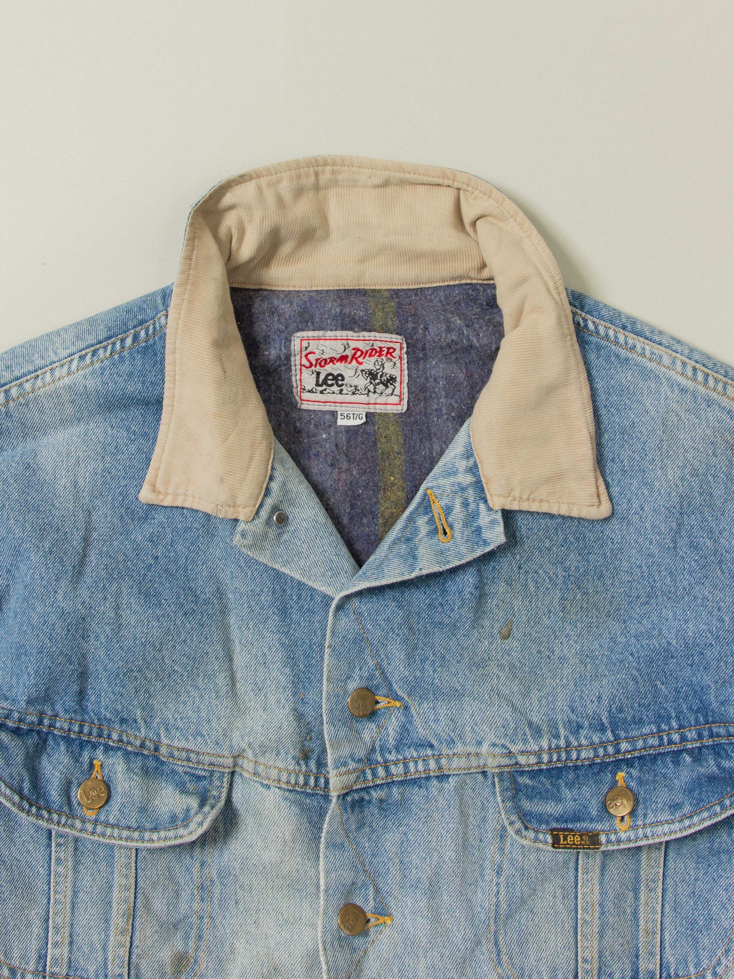 Vtg 1970s Lee Storm Rider Lined Denim jacket - Made in USA (XL)