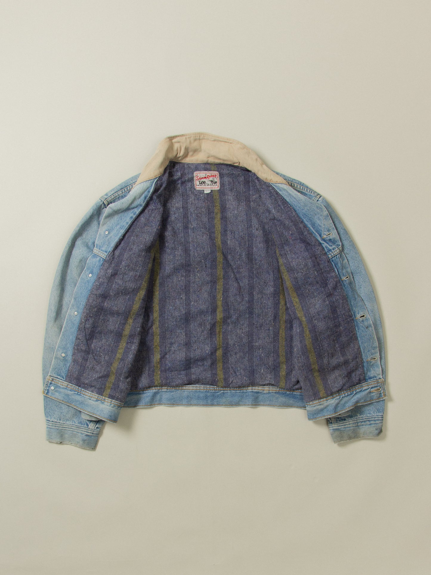 Vtg 1970s Lee Storm Rider Lined Denim jacket - Made in USA (XL)