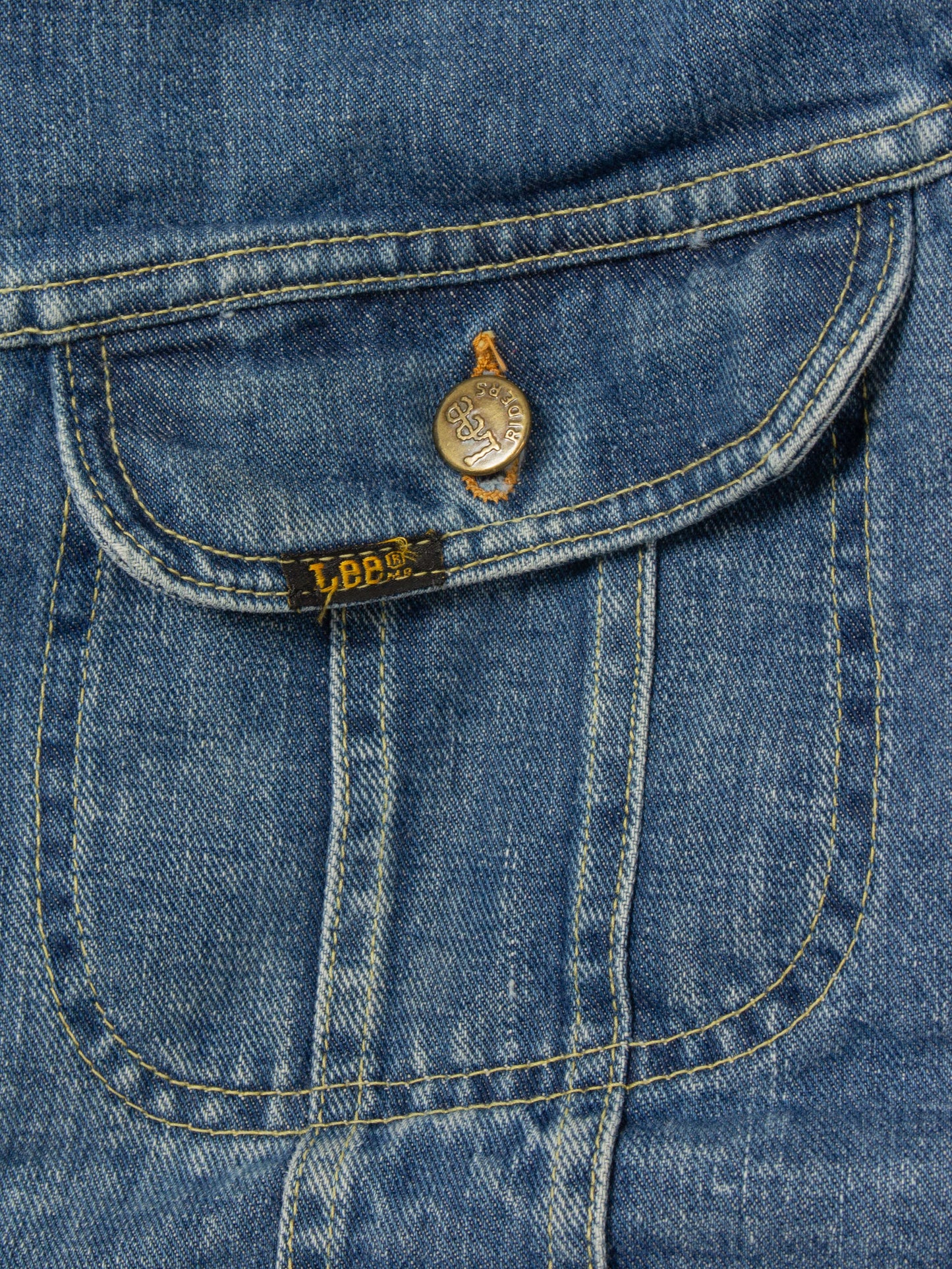 Vtg 1970s Lee Storm Rider Cat-Eye Lined Denim Jacket - Made in USA (M)