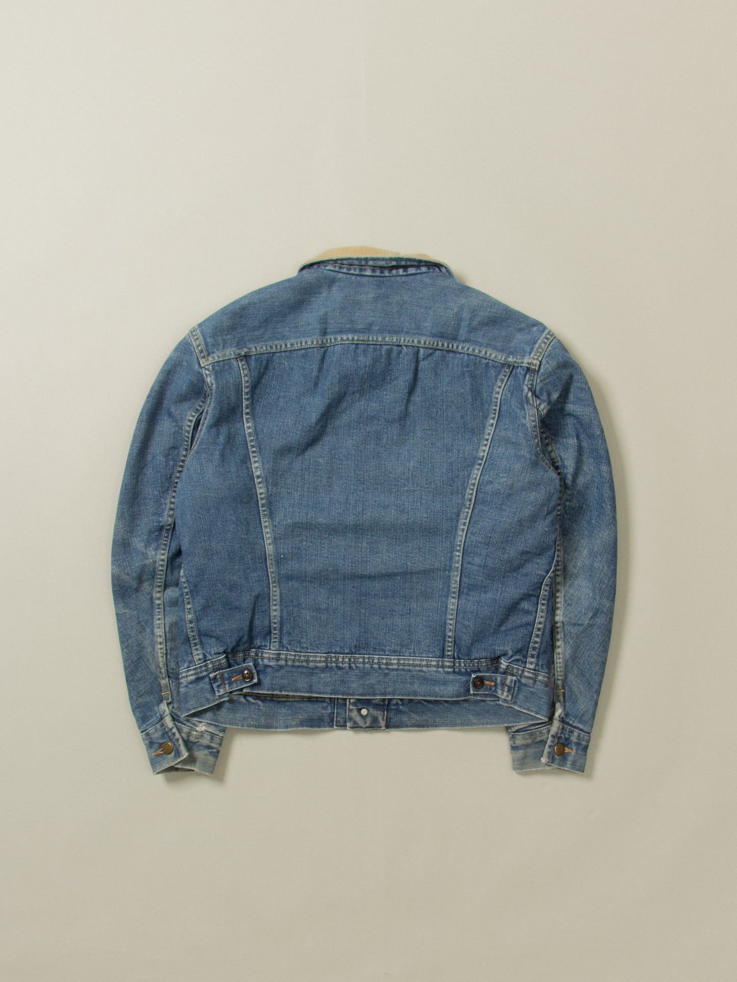 Vtg 1970s Lee Storm Rider Cat-Eye Lined Denim Jacket - Made in USA (M)