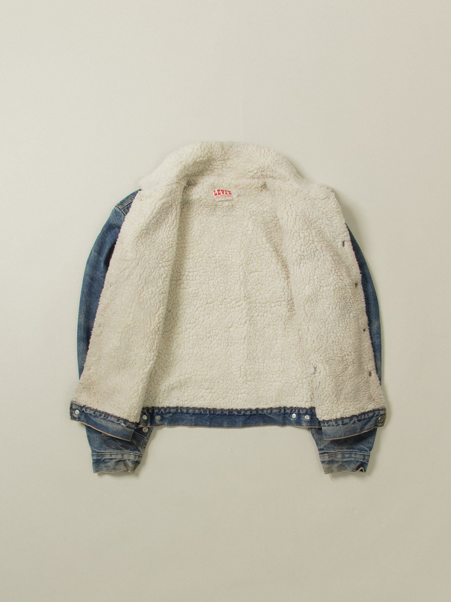 Vtg 1980s Levi's Sherpa Denim Jacket - Made in USA (L)