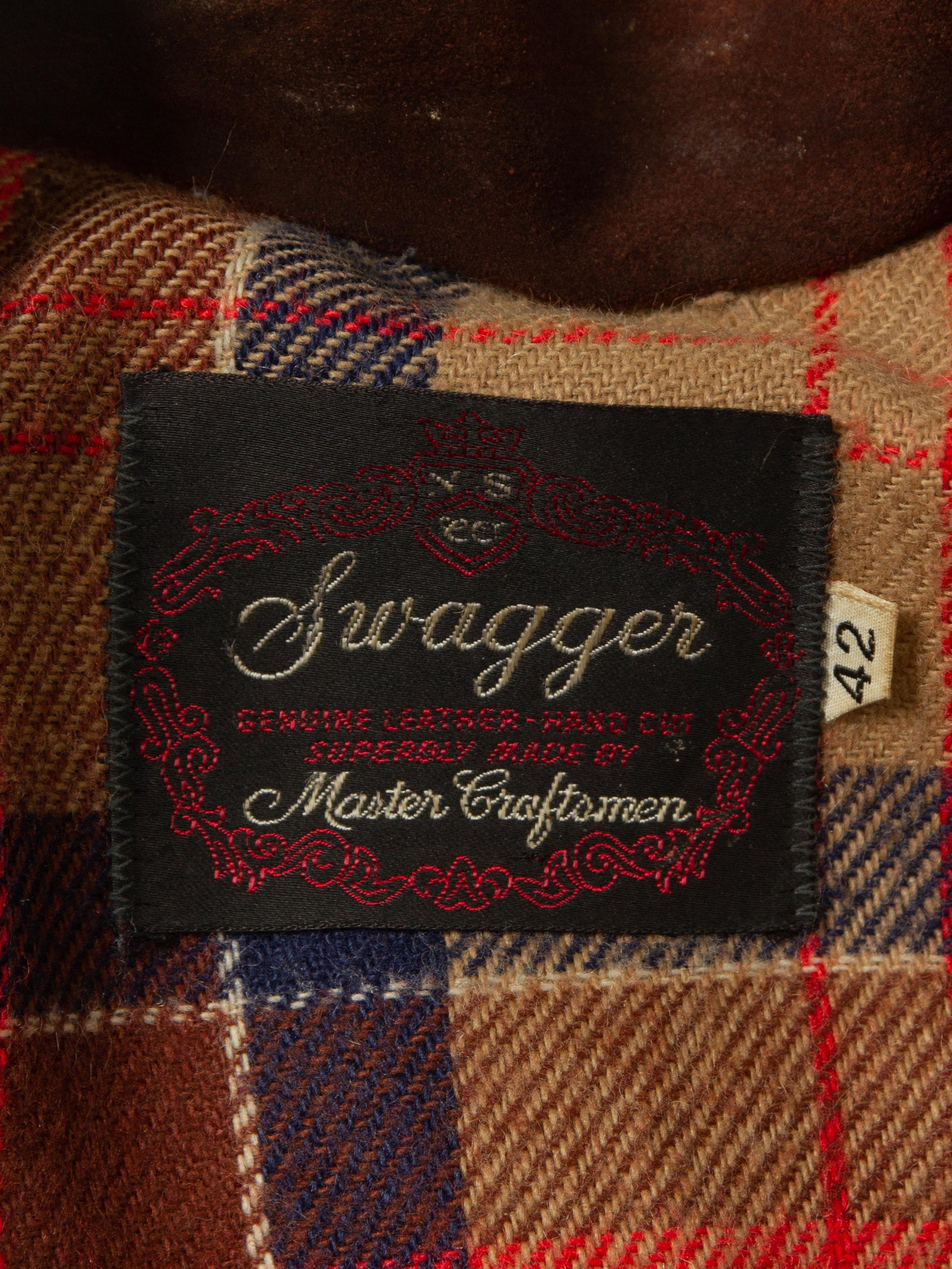 Vtg 1970s Quilted Suede Jacket (M)