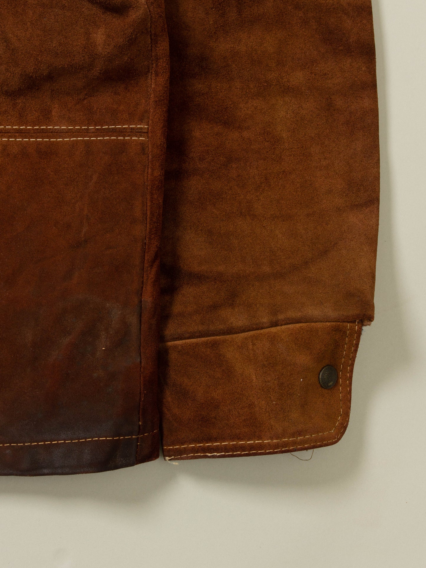Vtg 1970s Quilted Suede Jacket (M)