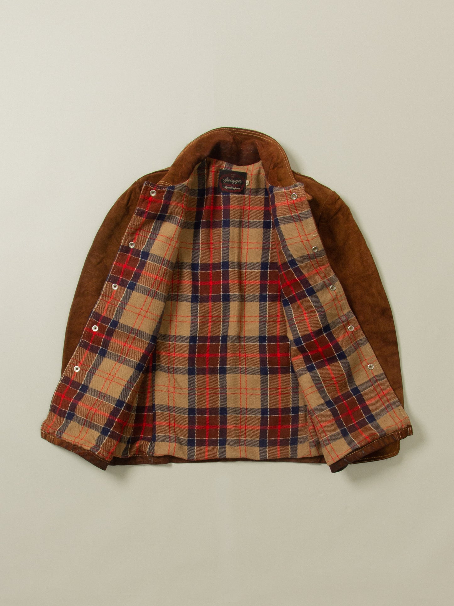 Vtg 1970s Quilted Suede Jacket (M)