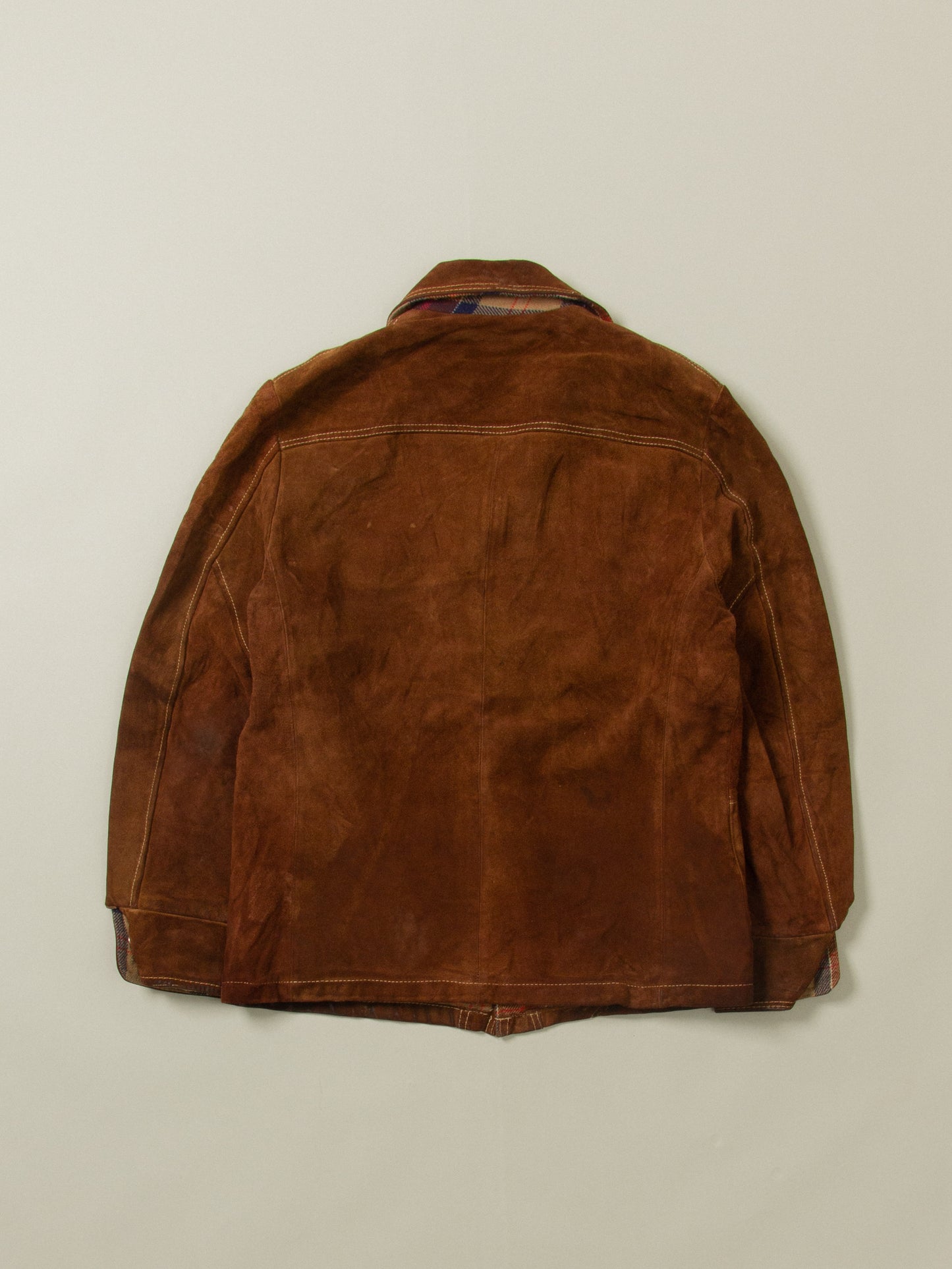 Vtg 1970s Quilted Suede Jacket (M)
