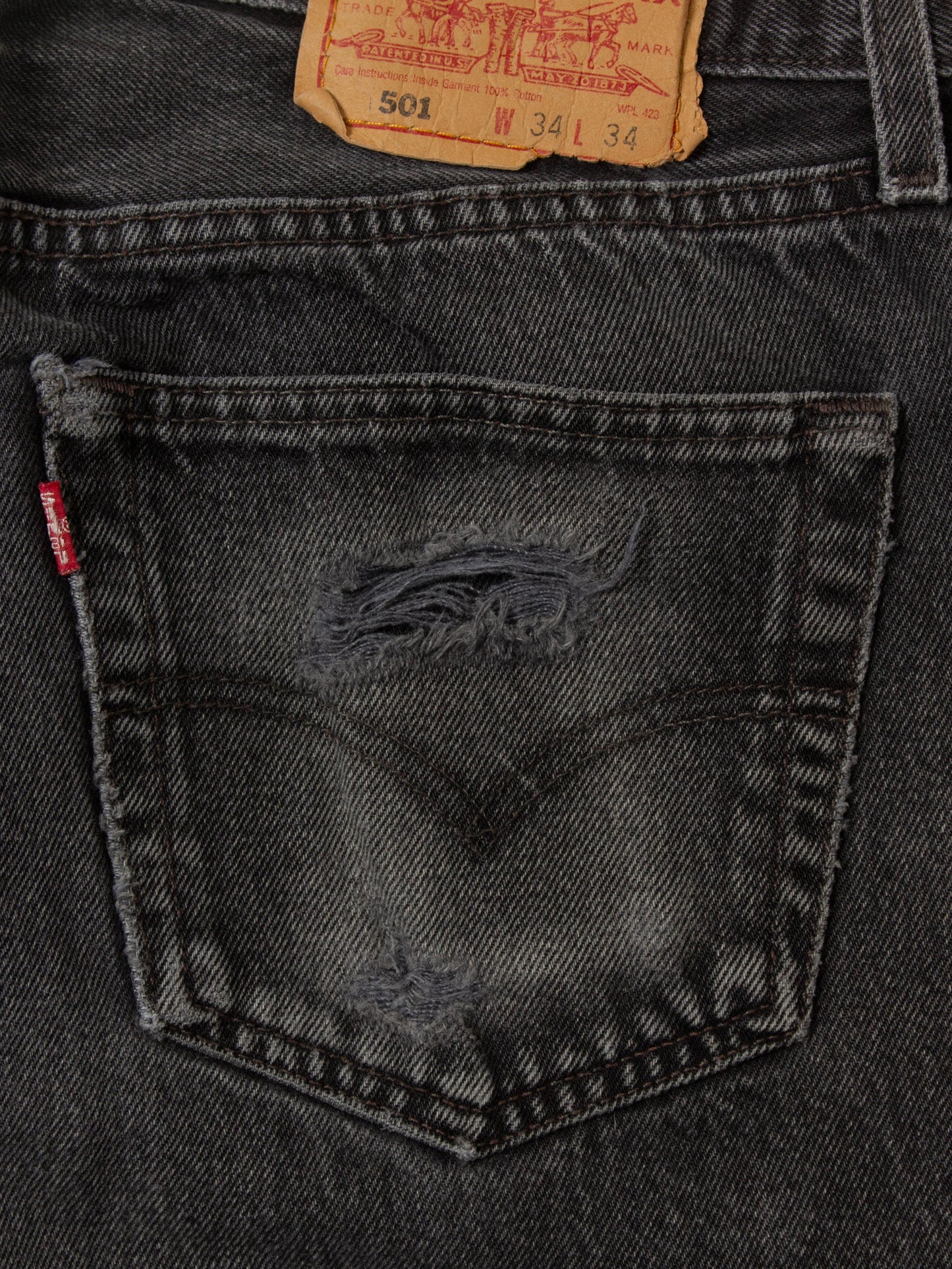Vtg 1990s Faded Black Levi's 501 - Made in USA (32x33)