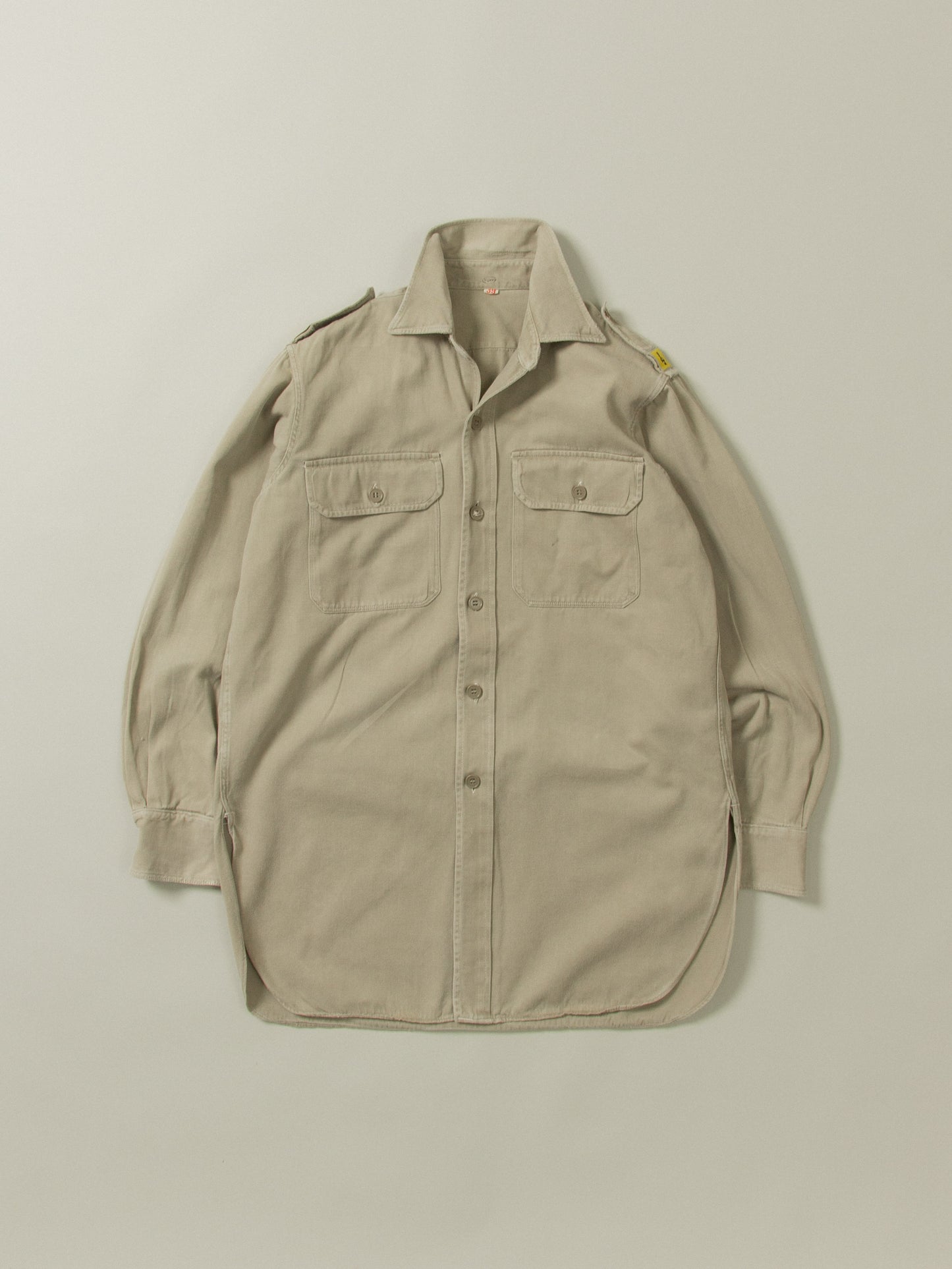 Vtg 1960s Swedish Army Cotton Shirt (M)