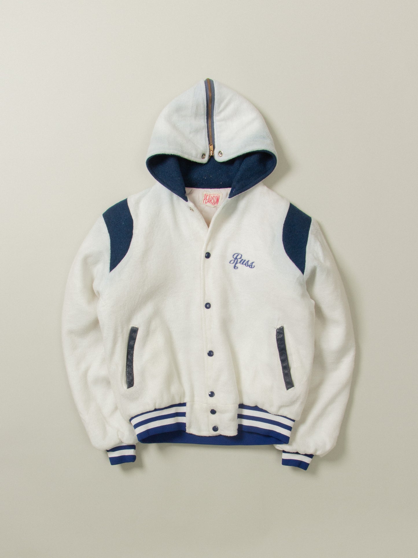 Vtg 1980s Pearson Fleece High School Jacket (M)